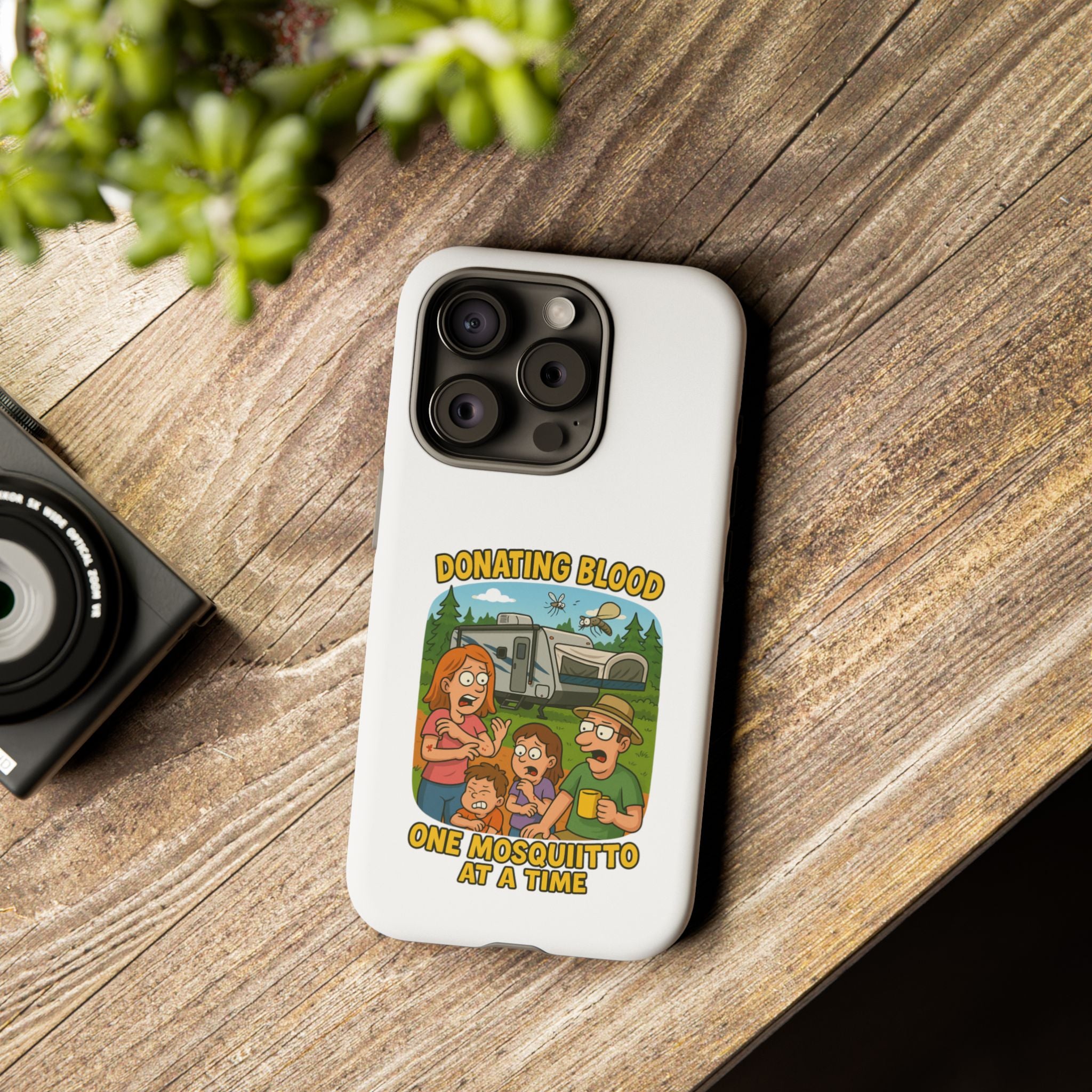 Humorous Phone Case - Donating Blood Mosquito Design, Funny Gift for Nurses, Outdoor Lovers, Eco-Friendly Gift, Summer Fun