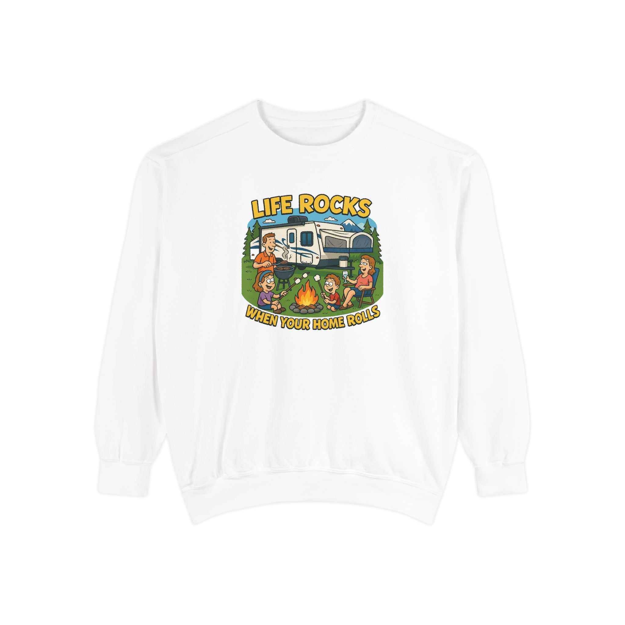 Retro Camping Sweatshirt, Life Rocks Sweater, Unisex Sweatshirt, Vintage RV Sweatshirt, Cozy Outdoor Apparel, Gift for Campers