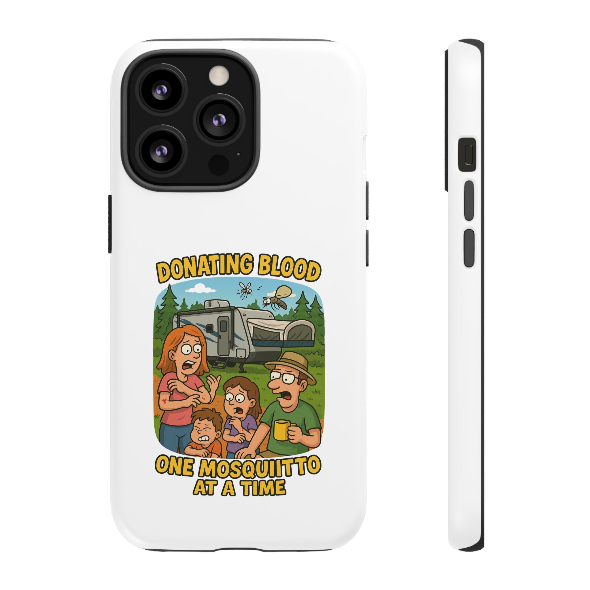 Humorous Phone Case - Donating Blood Mosquito Design, Funny Gift for Nurses, Outdoor Lovers, Eco-Friendly Gift, Summer Fun