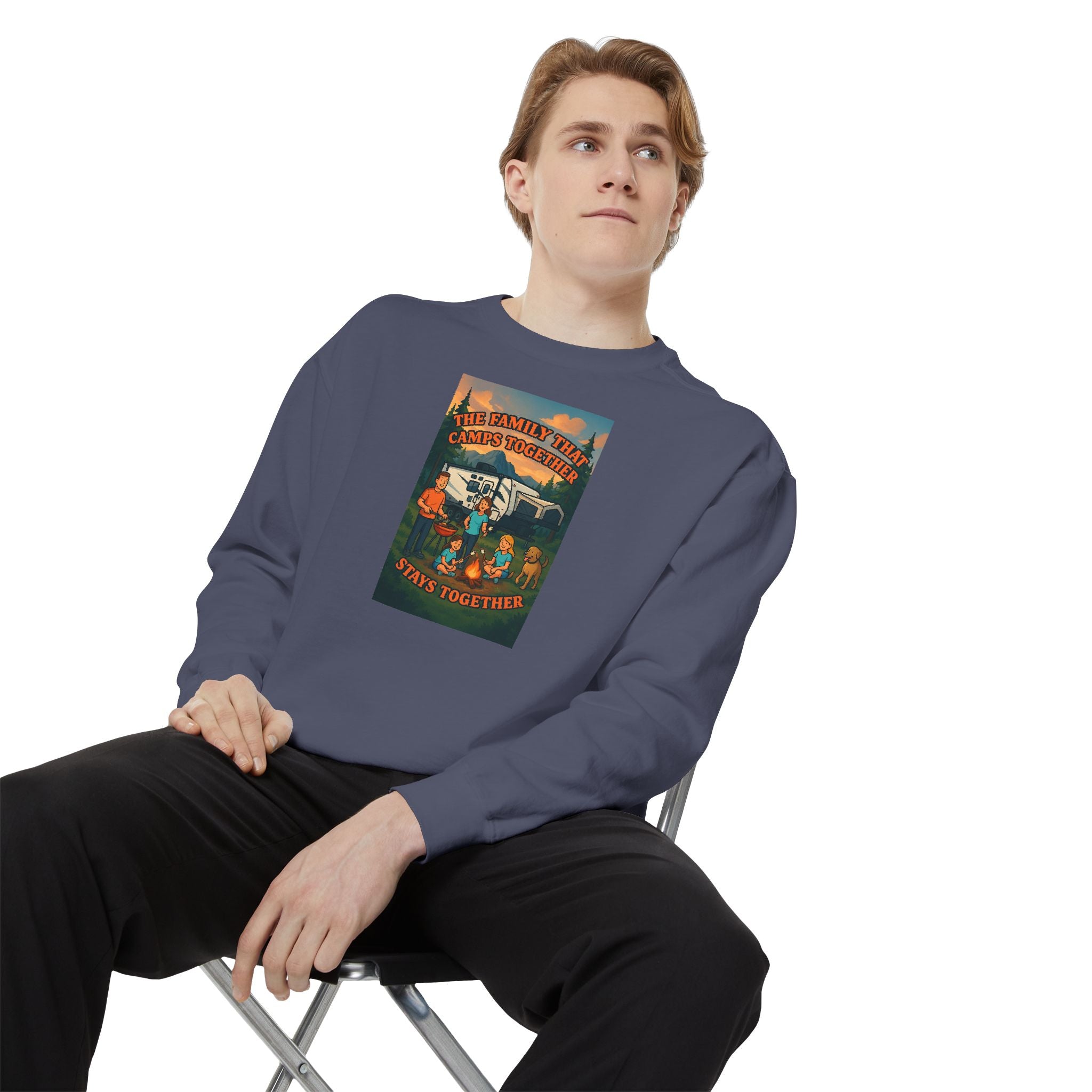 Cozy Unisex Garment-Dyed Sweatshirt with Retro Design, Perfect for Relaxing, Gift for Friends, Casual Wear, Fall Fashion, Warm Layer
