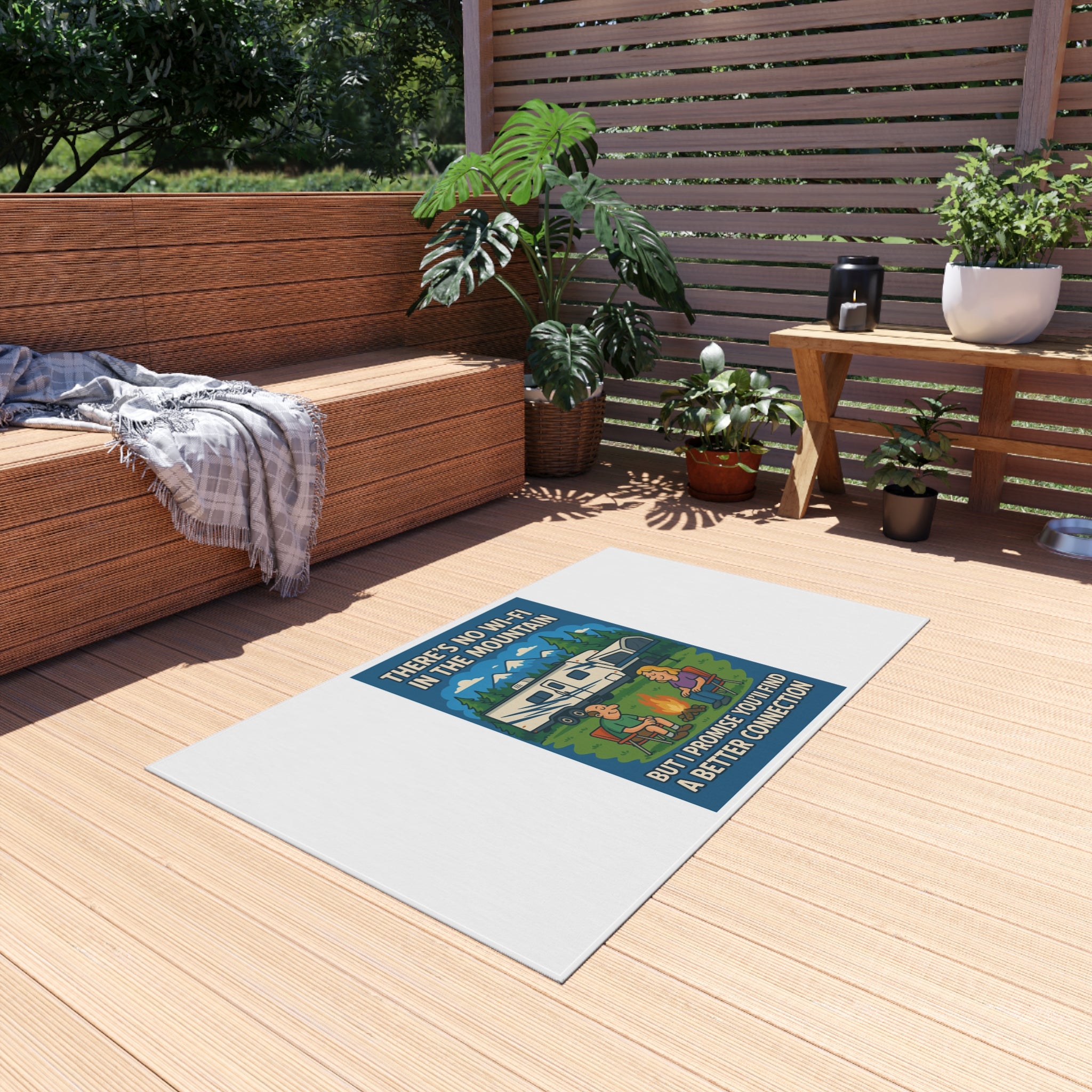 Mountain Connection Outdoor Rug - Camping Decor, Boho Rug, RV Accessories, Gift for Nature Lovers, Patio Decor