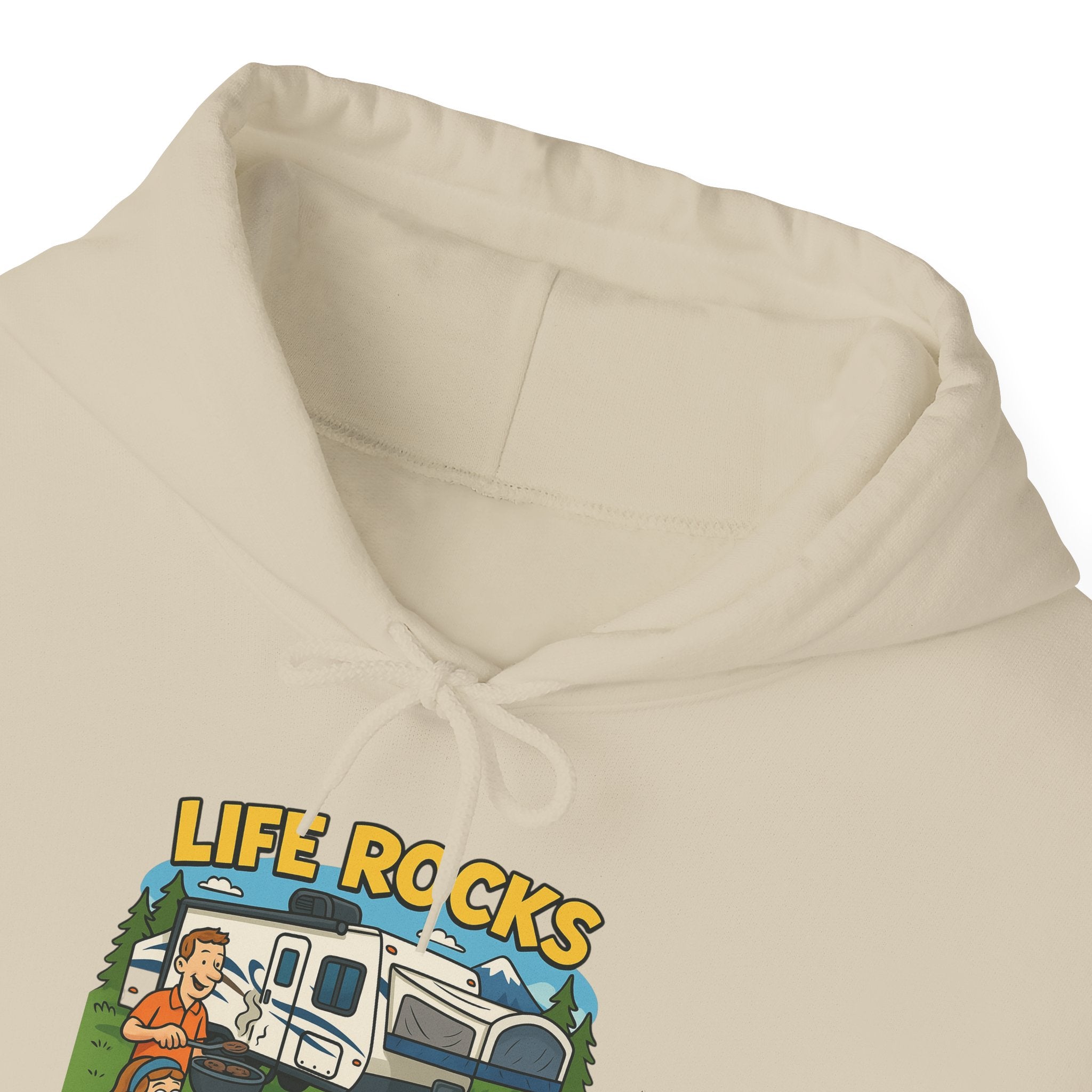 Campfire Adventure Hoodie with Retro Design, Cozy Gift for Outdoor Lovers, Perfect for Camping, Road Trips, and Casual Wear