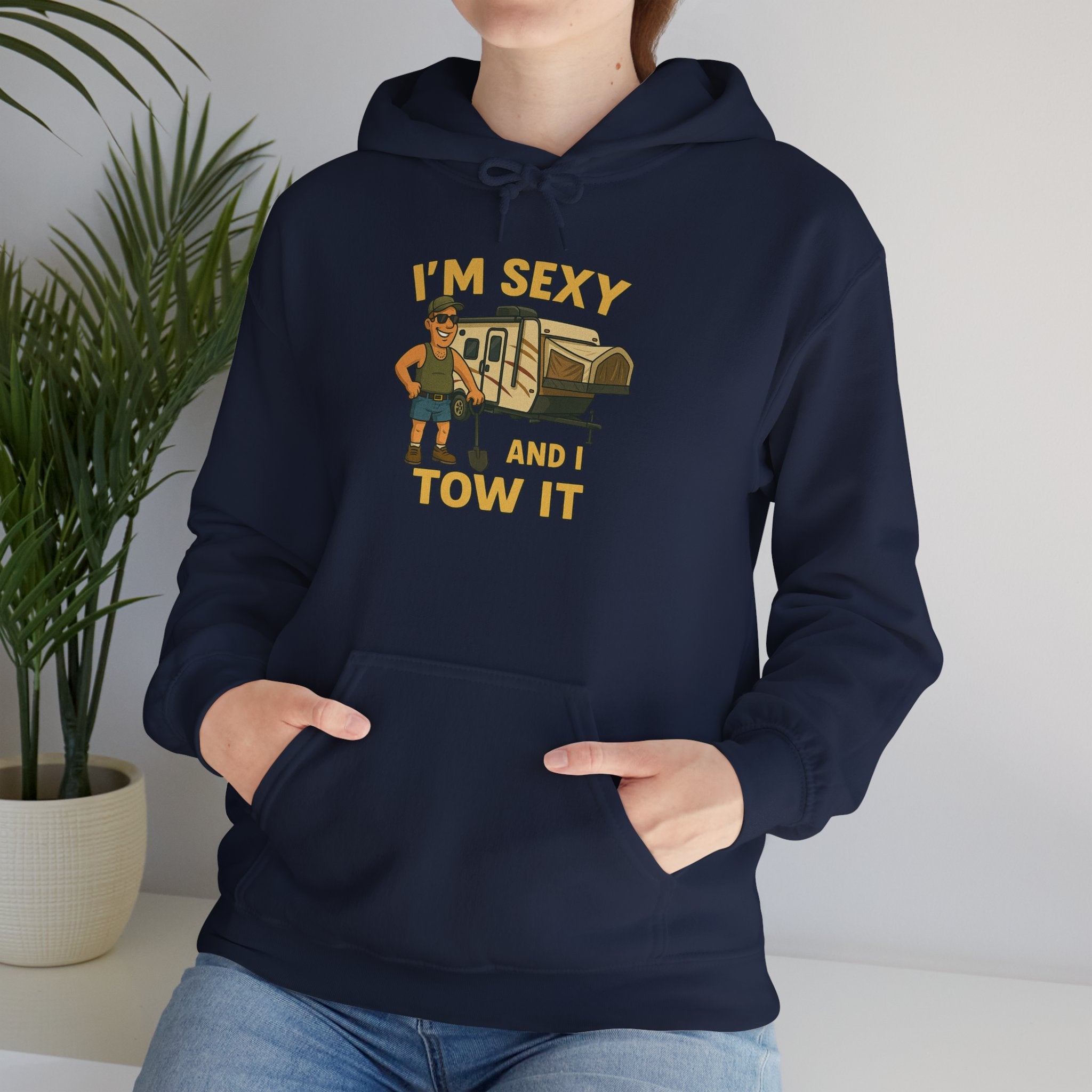 Funny Tow Truck Hoodie, Unisex Heavy Blend Sweatshirt, Gifts for Towing Enthusiasts, Quirky Casual Wear, Humor Apparel, Birthday Gift
