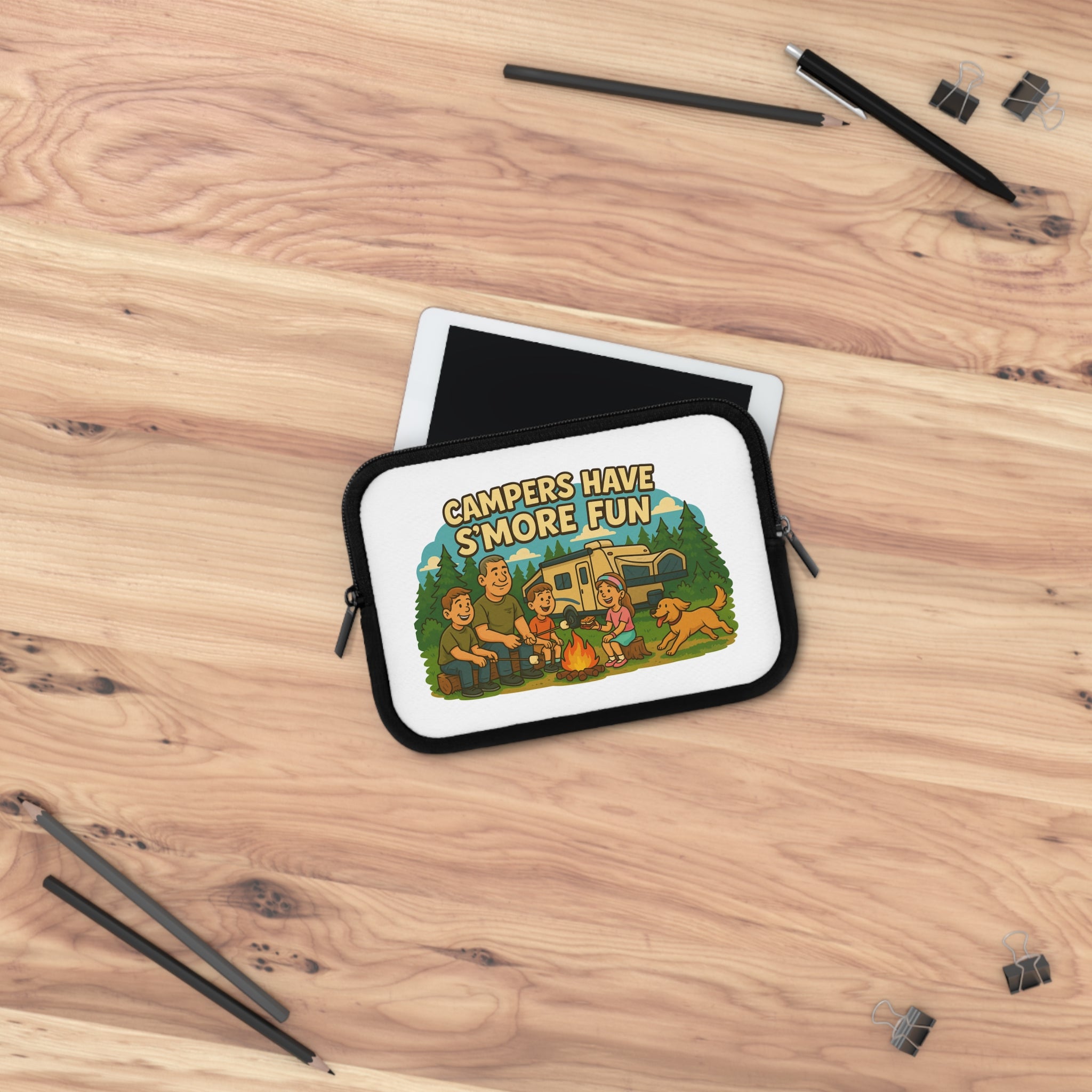Campers Have S'more Fun Laptop Sleeve, Camping Accessory, Gifts for Campers, Outdoor Tech Case, Eco-Friendly Laptop Bag