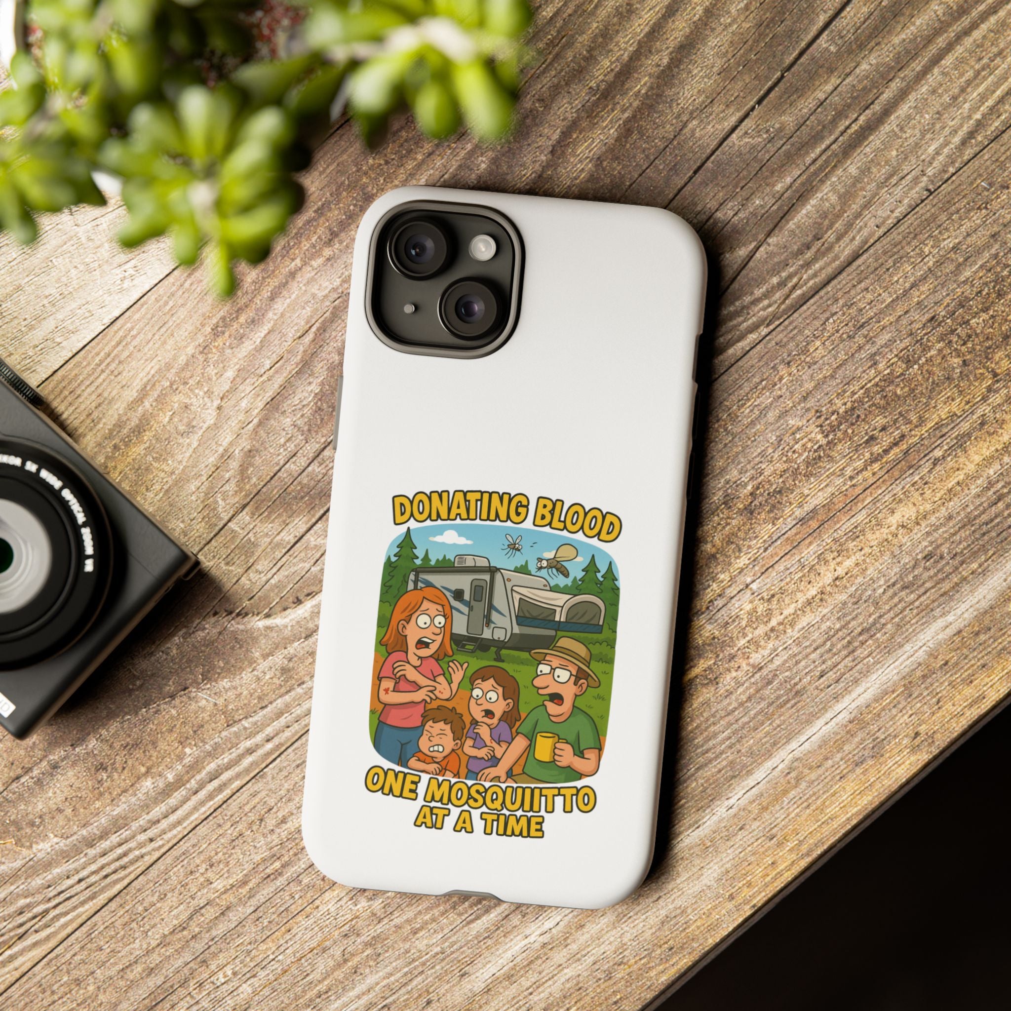 Humorous Phone Case - Donating Blood Mosquito Design, Funny Gift for Nurses, Outdoor Lovers, Eco-Friendly Gift, Summer Fun