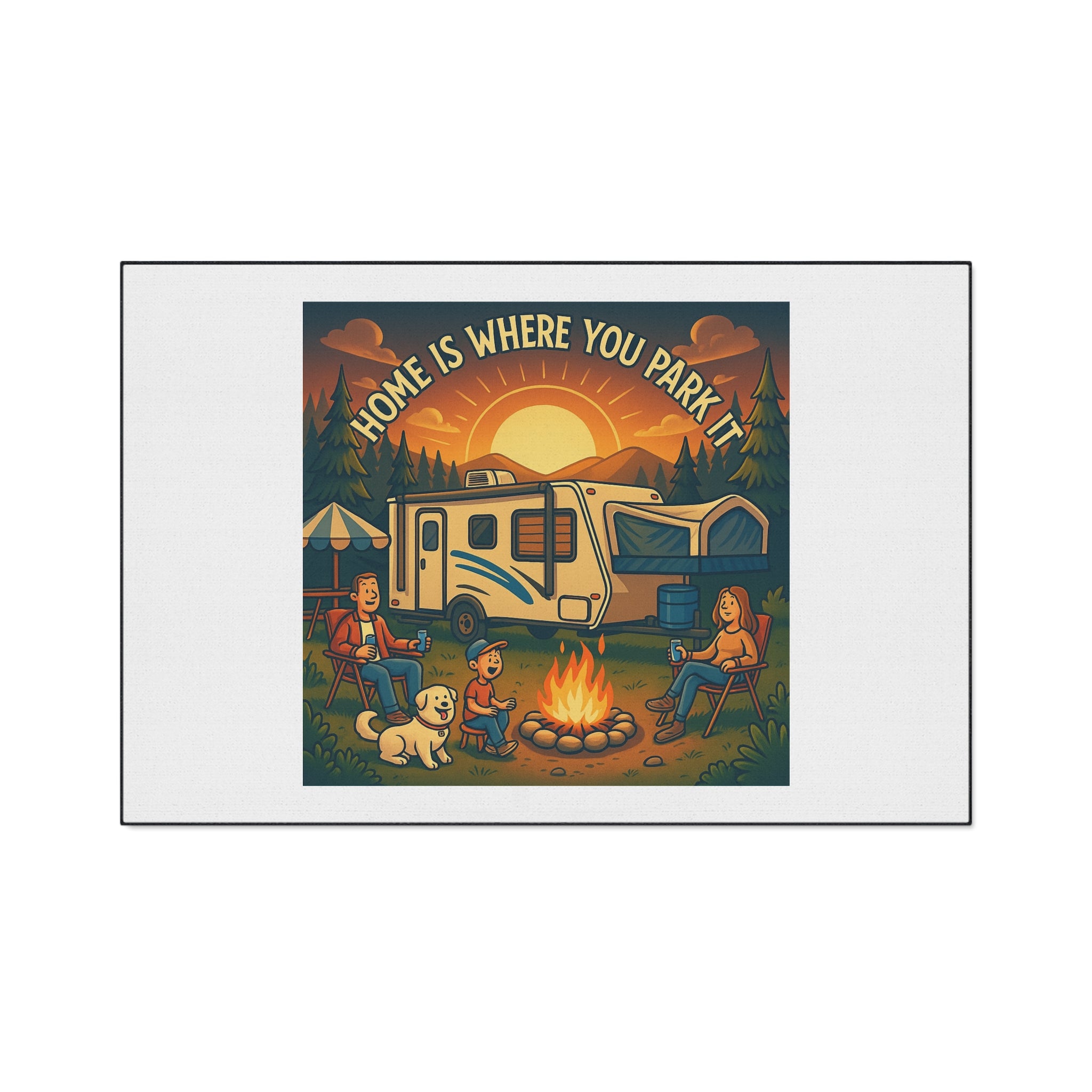 Cozy RV Welcome Mat, Home is Where You Park It Decor, Camping Floor Mat, Outdoor Welcome Mat, Travel Enthusiast Gift