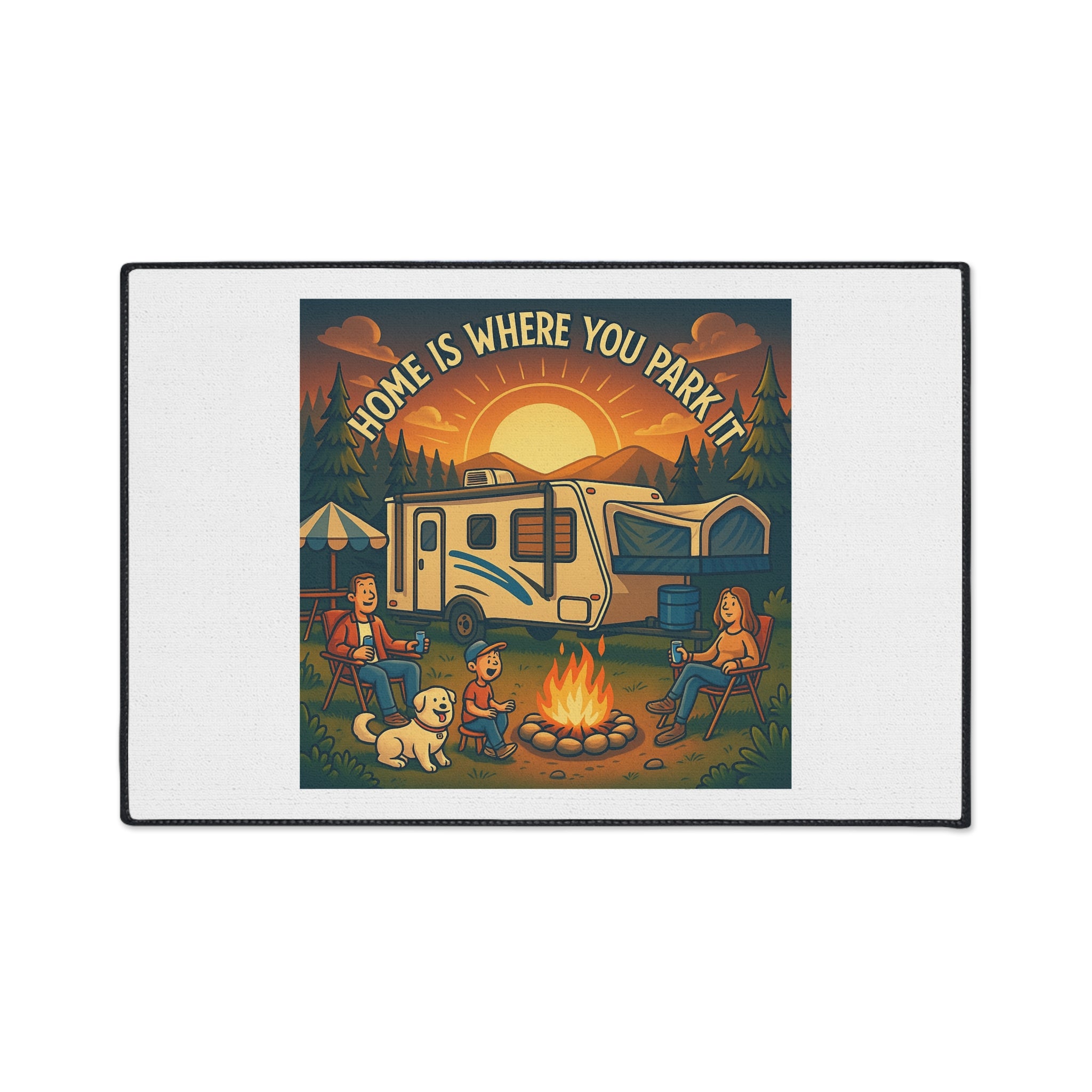 Cozy RV Welcome Mat, Home is Where You Park It Decor, Camping Floor Mat, Outdoor Welcome Mat, Travel Enthusiast Gift