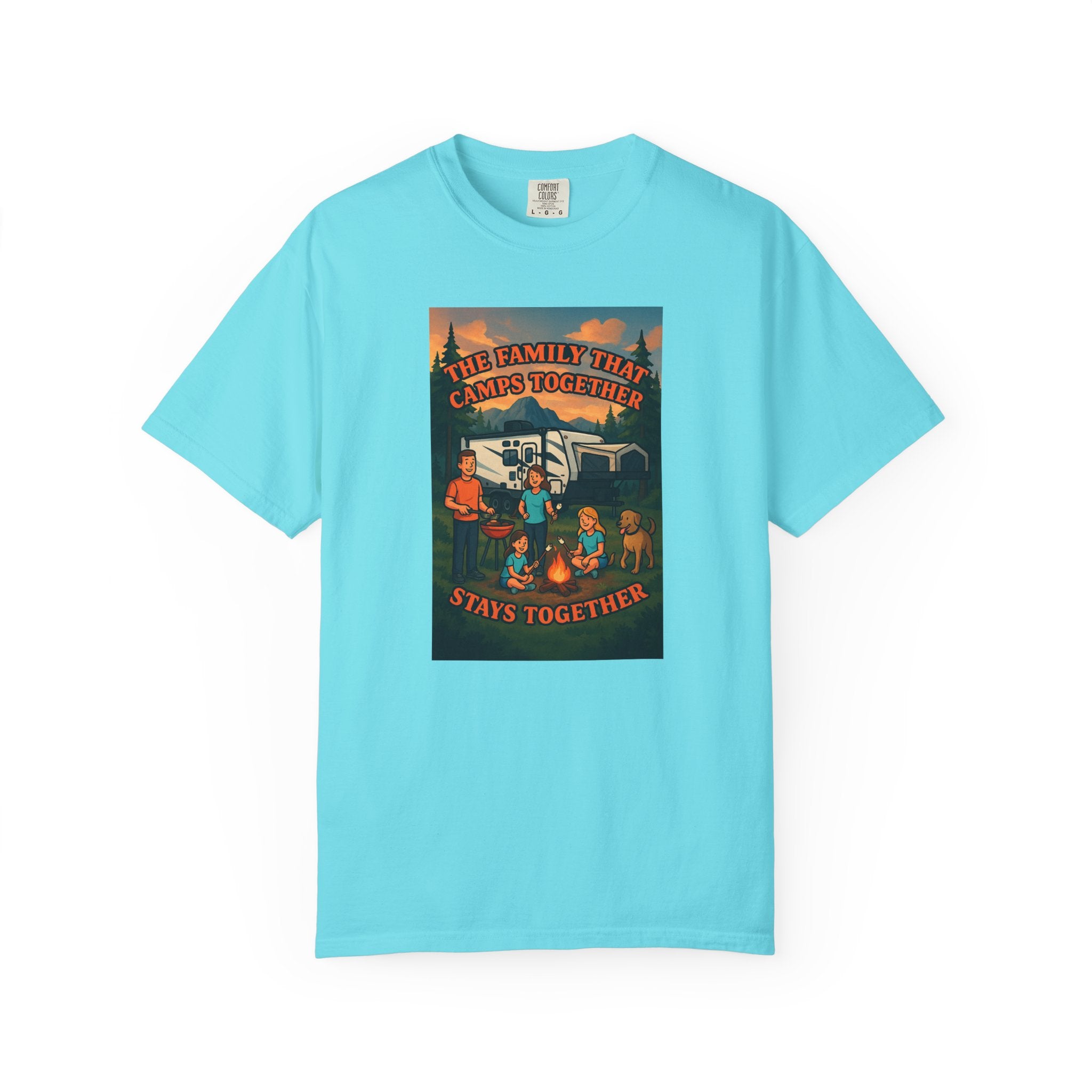 Family Camping T-shirt, Casual Outdoor Tee, Perfect for Family Gatherings, Summer Camp, Gift for Outdoor Lovers, Relaxed Fit Tee