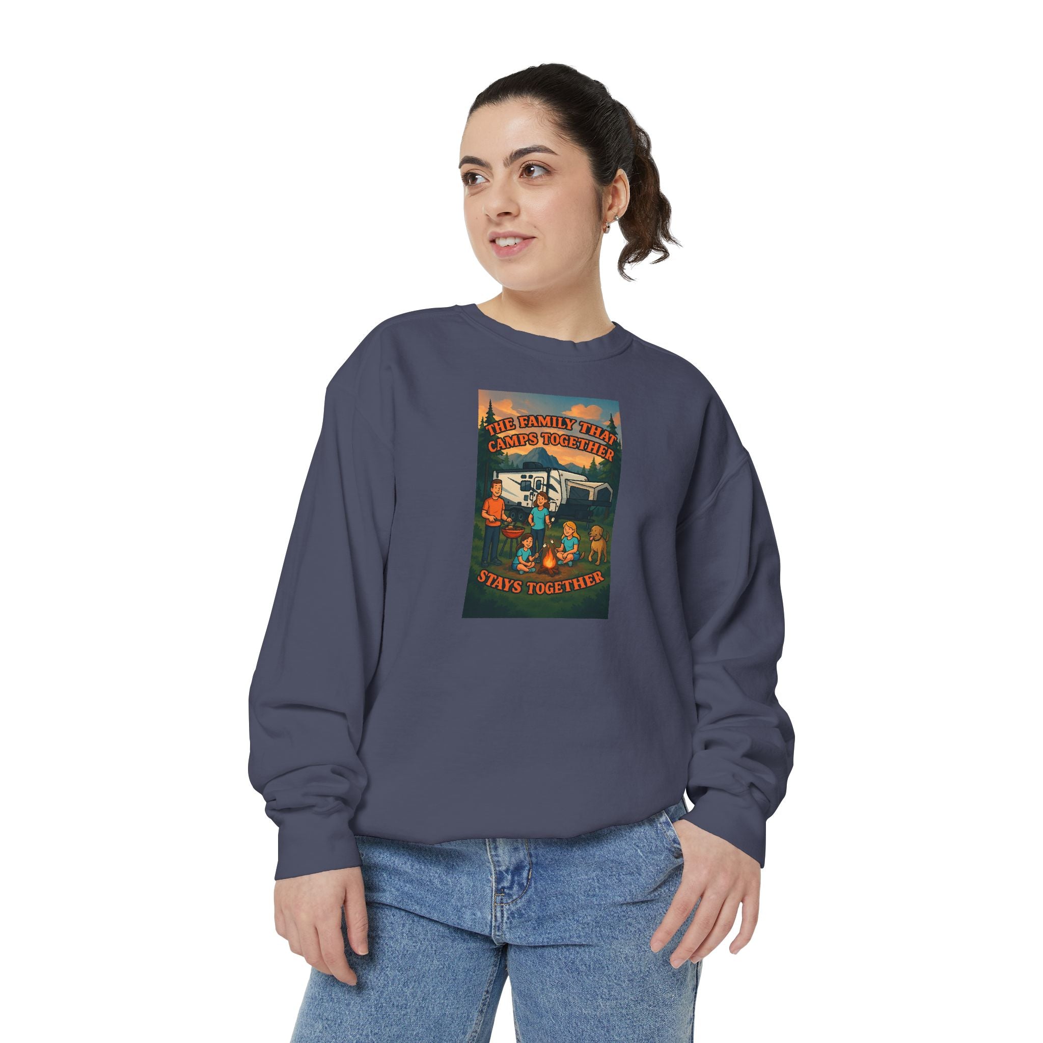 Cozy Unisex Garment-Dyed Sweatshirt with Retro Design, Perfect for Relaxing, Gift for Friends, Casual Wear, Fall Fashion, Warm Layer