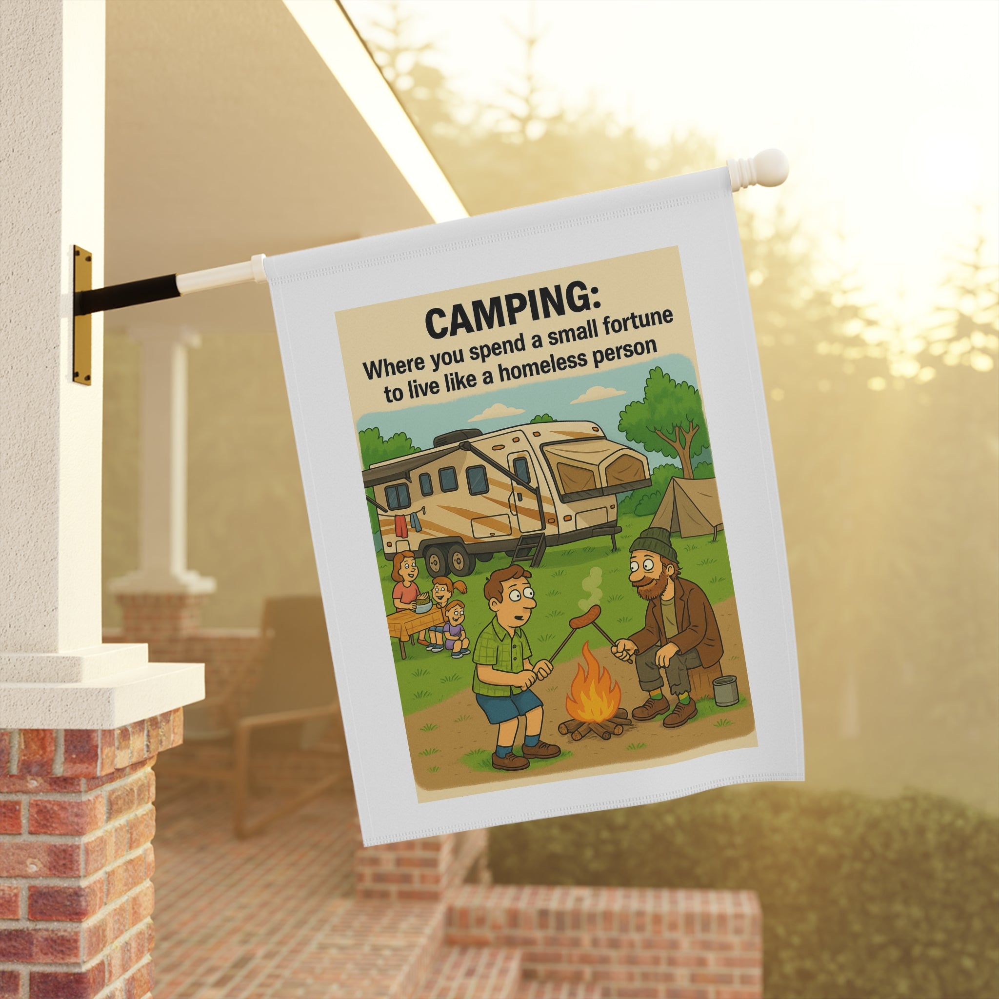 Camping Garden Banner, Outdoor Decor, Funny Garden Flag, Home and Garden Sign, Camping Gift, RV Decoration