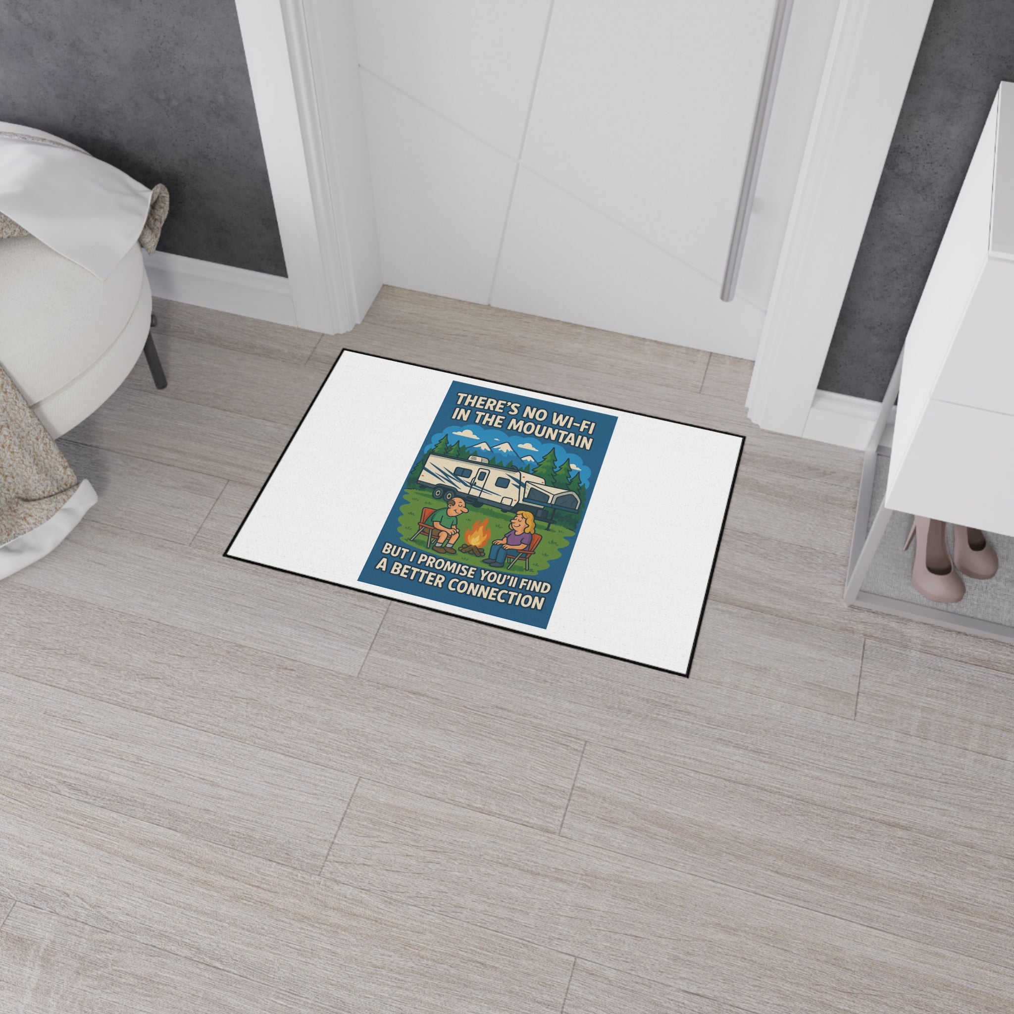 Camping Enthusiast Floor Mat, Retro Outdoor Rug, RV Decor, Campfire Mat, Gift for Nature Lovers, Cozy Cabin Accessory