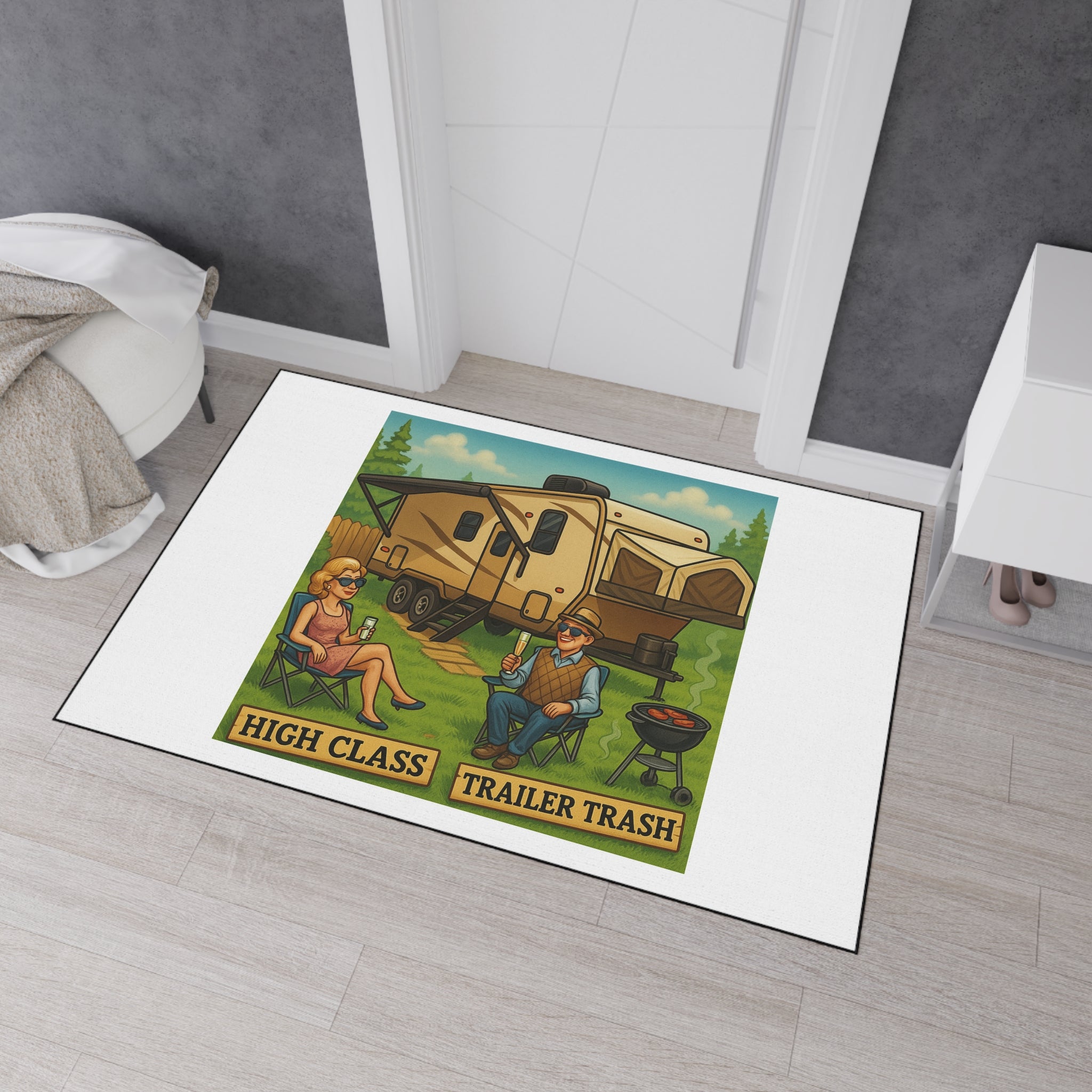 Funny High Class Trailer Trash Floor Mat
