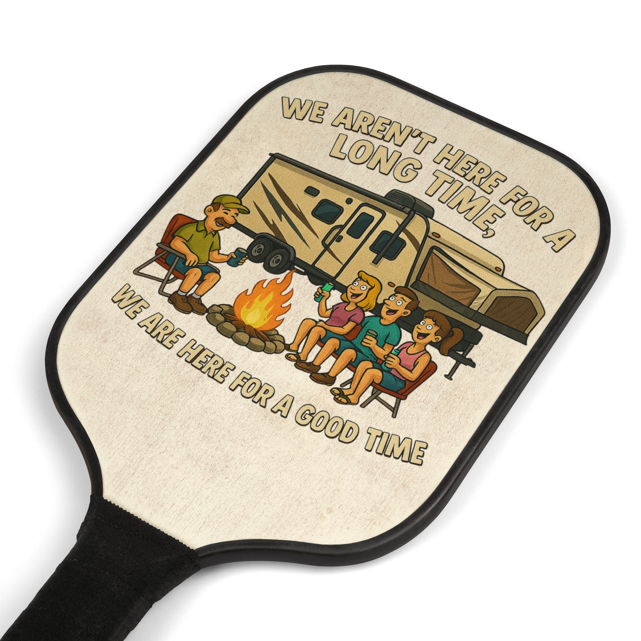 Pickleball Paddle Set with Campfire Design - Fun Outdoor Sport Gear