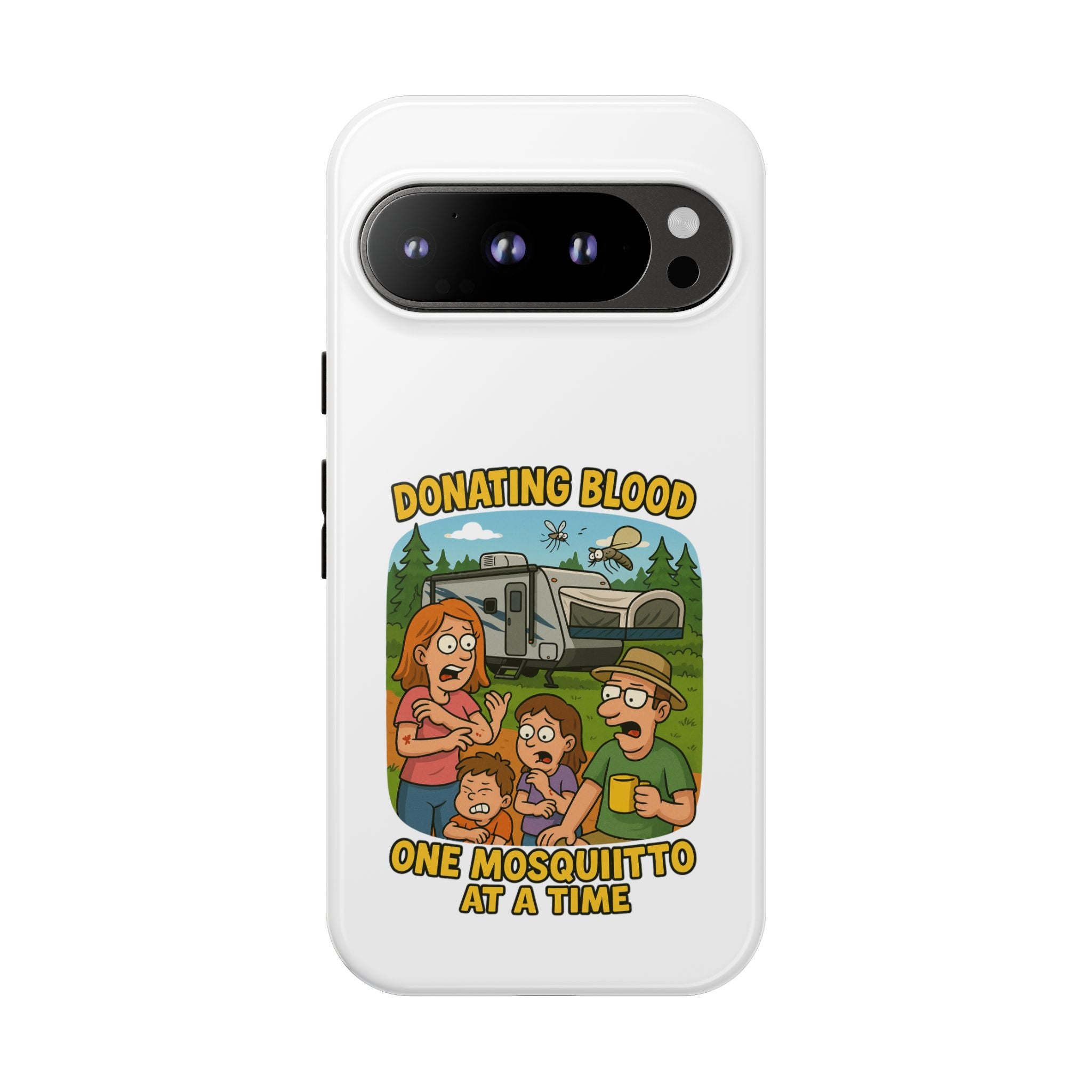 Humorous Phone Case - Donating Blood Mosquito Design, Funny Gift for Nurses, Outdoor Lovers, Eco-Friendly Gift, Summer Fun