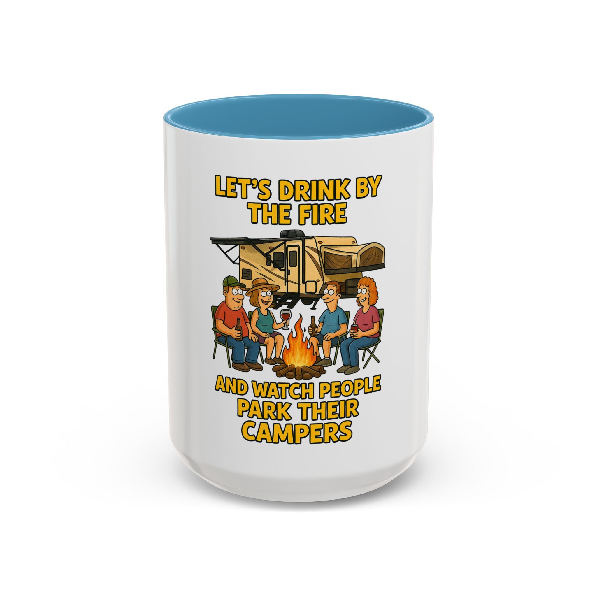 Campfire Accent Coffee Mug, Camping Gift, Outdoor Adventure Mug, RV Lovers Coffee Cup, Relaxing by the Fire
