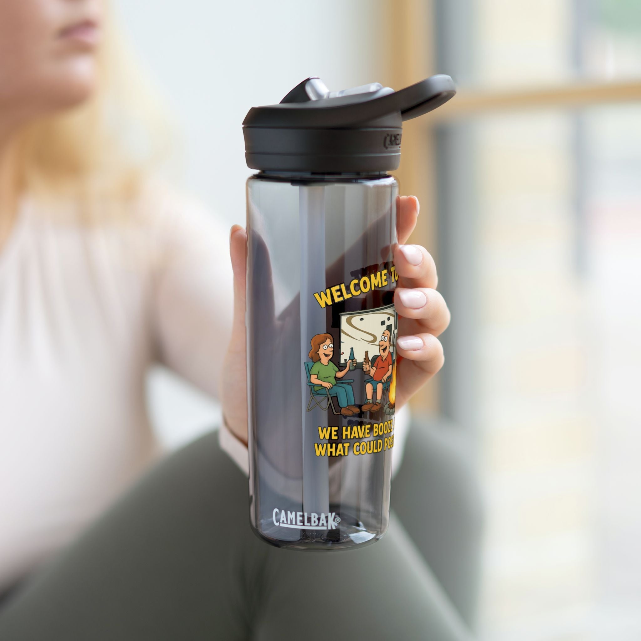 Funny Camping Water Bottle with Humorous Quotes, Outdoor Adventure Gift, Reusable Hydration Container, Eco-Friendly Travel Mug, Cool [...]