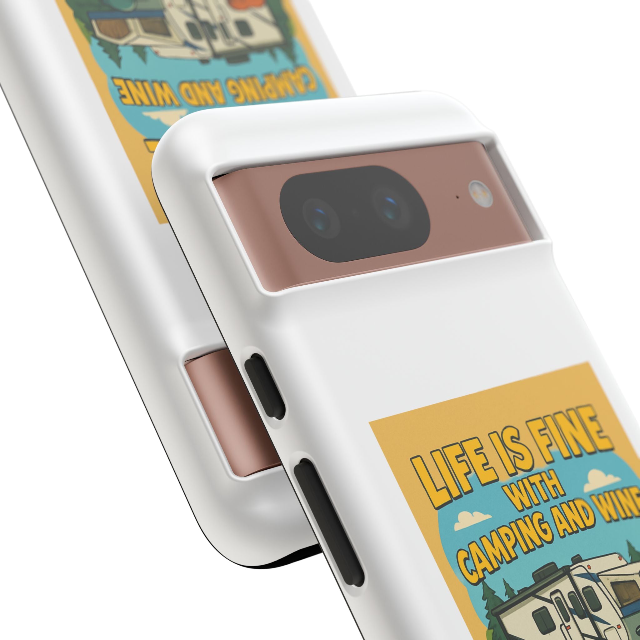 Camping & Wine Phone Case, Outdoor Adventure Accessory, Fun Gift for Campers, Summer Travel Essential, RV Lover Present