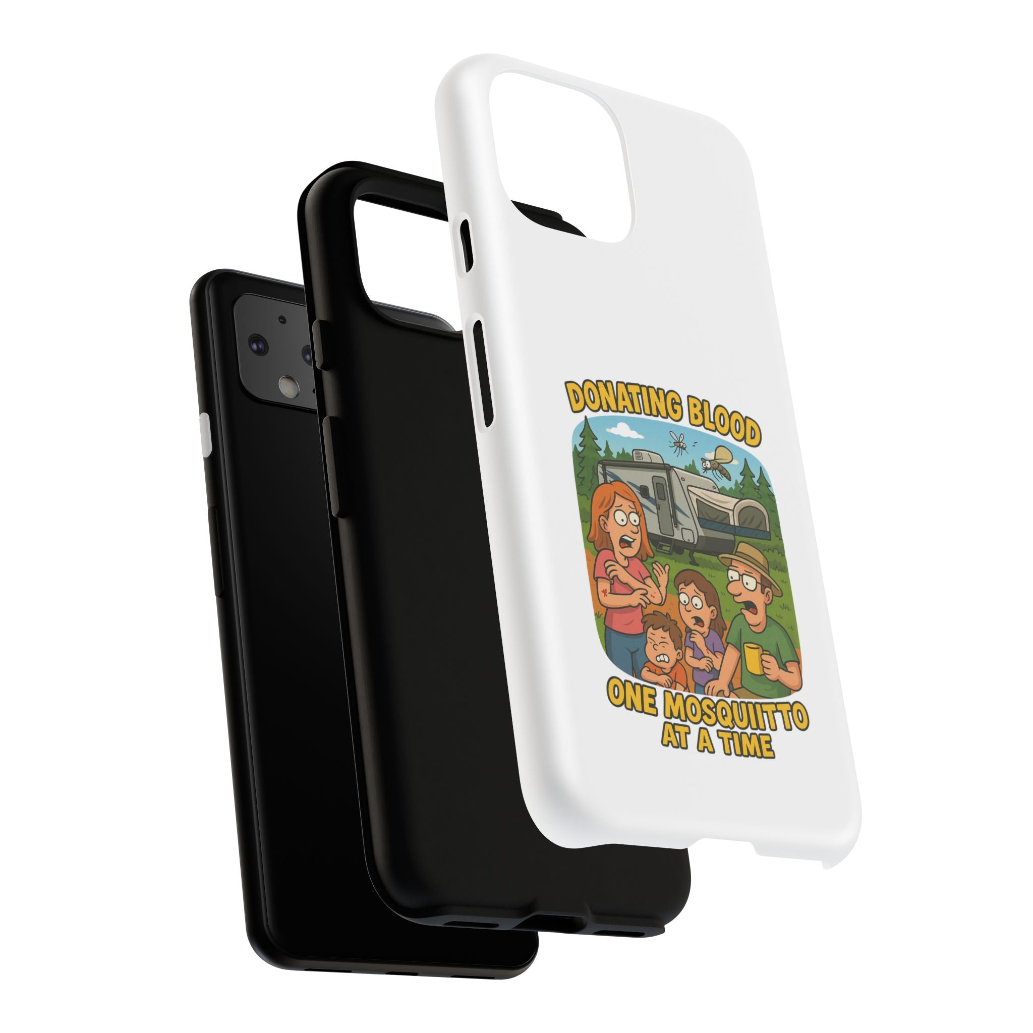 Humorous Phone Case - Donating Blood Mosquito Design, Funny Gift for Nurses, Outdoor Lovers, Eco-Friendly Gift, Summer Fun