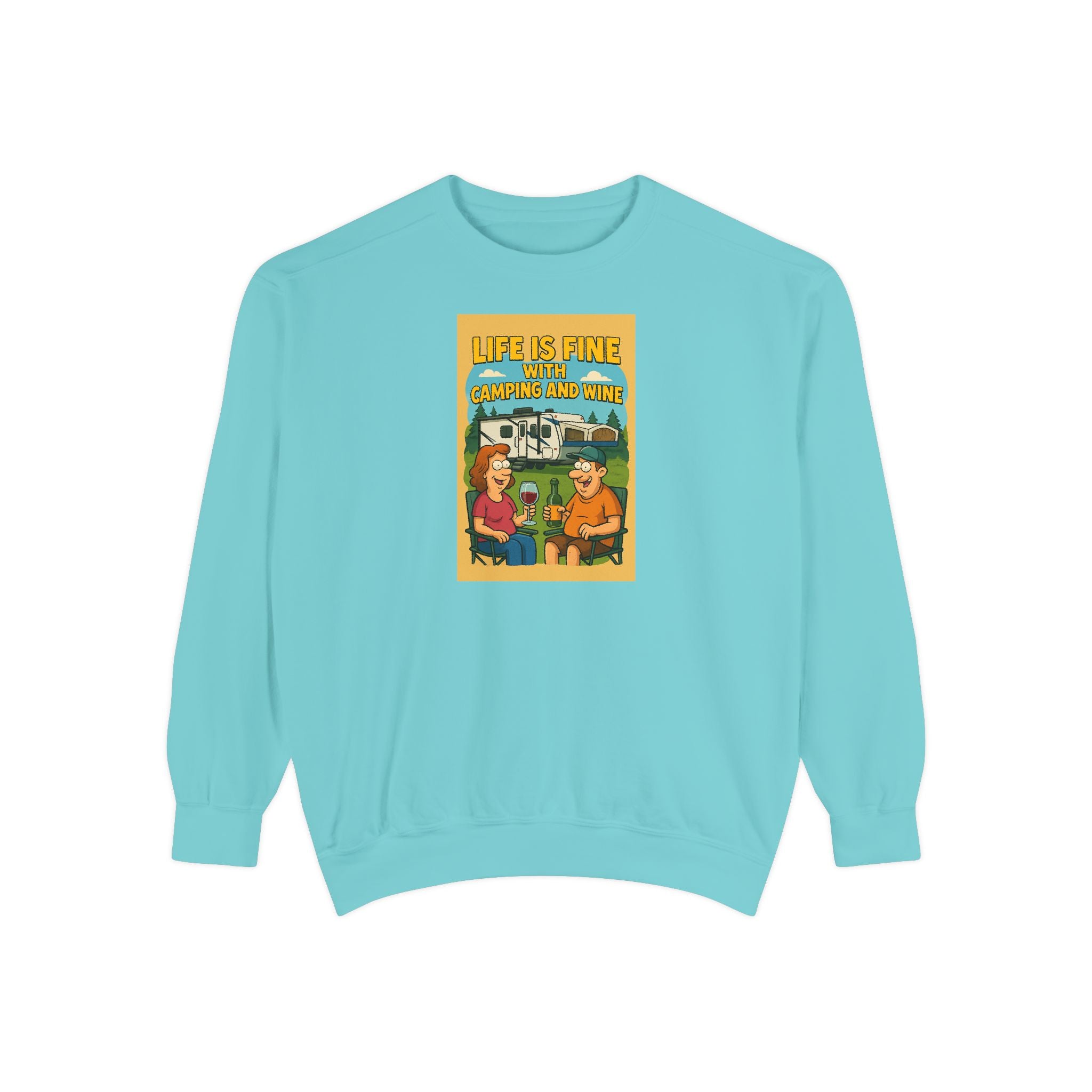 Vintage-Inspired Unisex Sweatshirt - "Life is Fine" Design, Cozy Gift, Casual Wear, Stylish Layering, Unisex Apparel