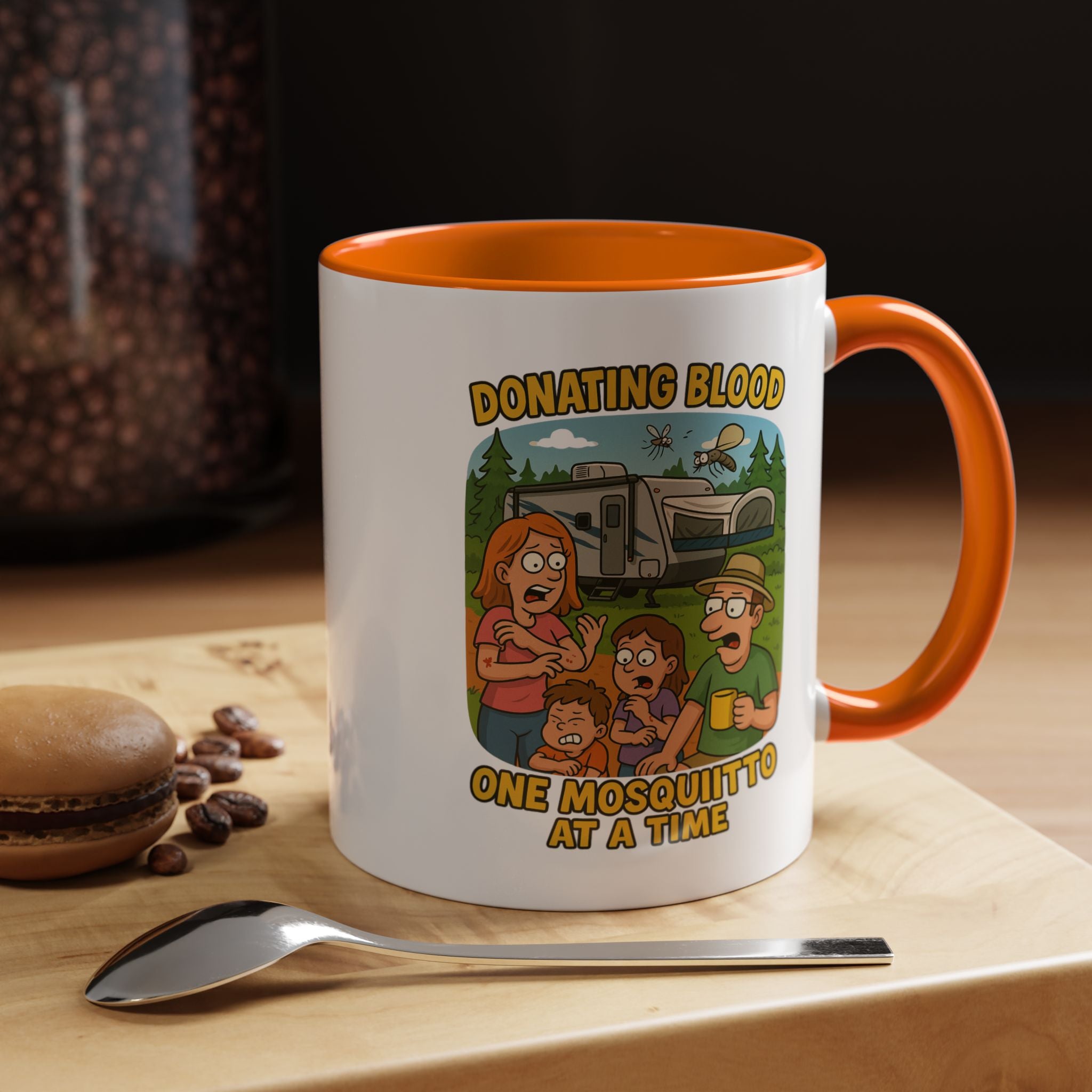 Donating Blood Coffee Mug with Fun Cartoon Design, Unique Gift for Nurses, Healthcare Workers, Humorous Office Mug, Blood Donation Awareness