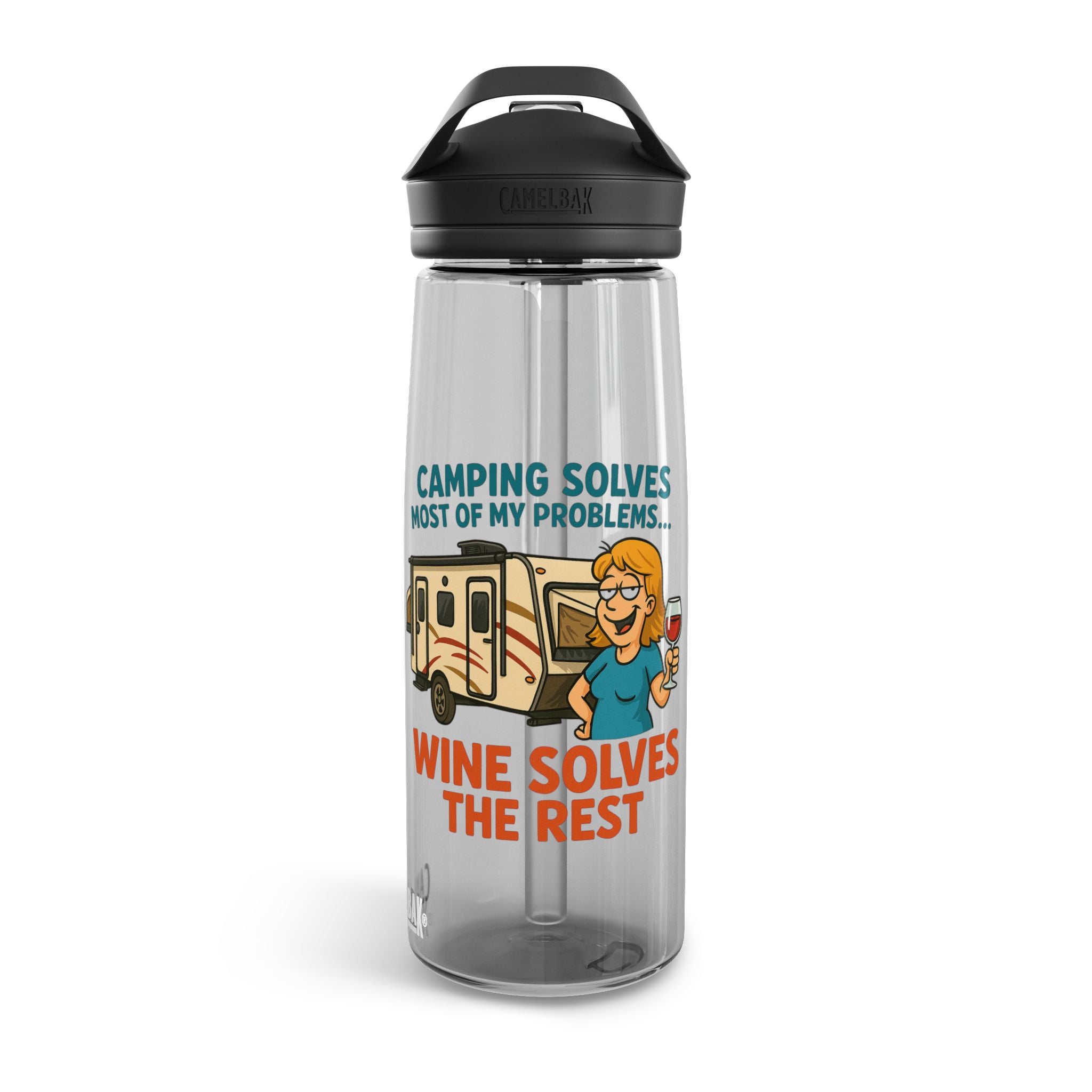 Camping Water Bottle with Fun Quote | Travel Mug, Outdoor Gear, Gift for Campers, Hydration Bottle, Adventure Accessory