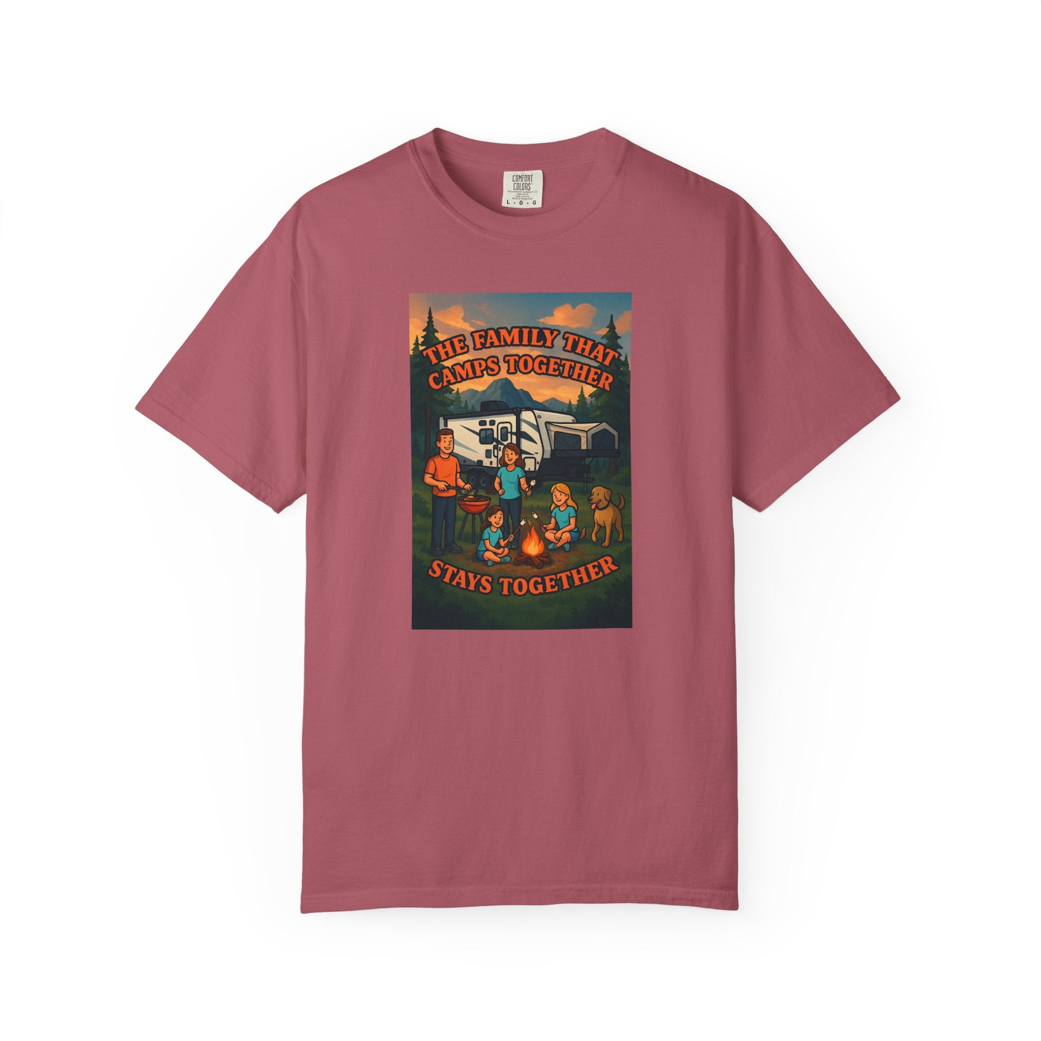 Family Camping T-shirt, Casual Outdoor Tee, Perfect for Family Gatherings, Summer Camp, Gift for Outdoor Lovers, Relaxed Fit Tee