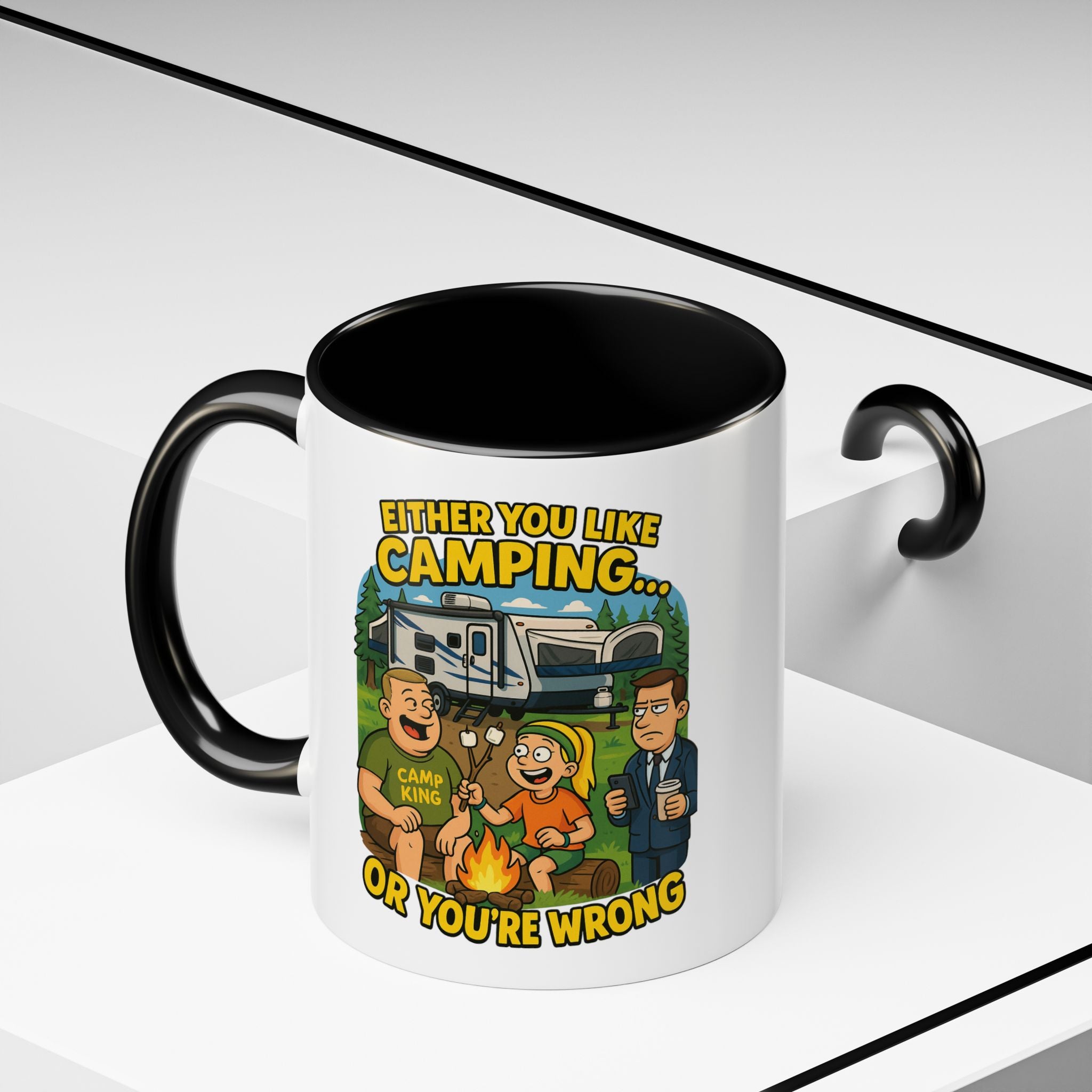 Camping Lovers Accent Coffee Mug - 11 or 15oz - Humorous Gift for Outdoor Enthusiasts