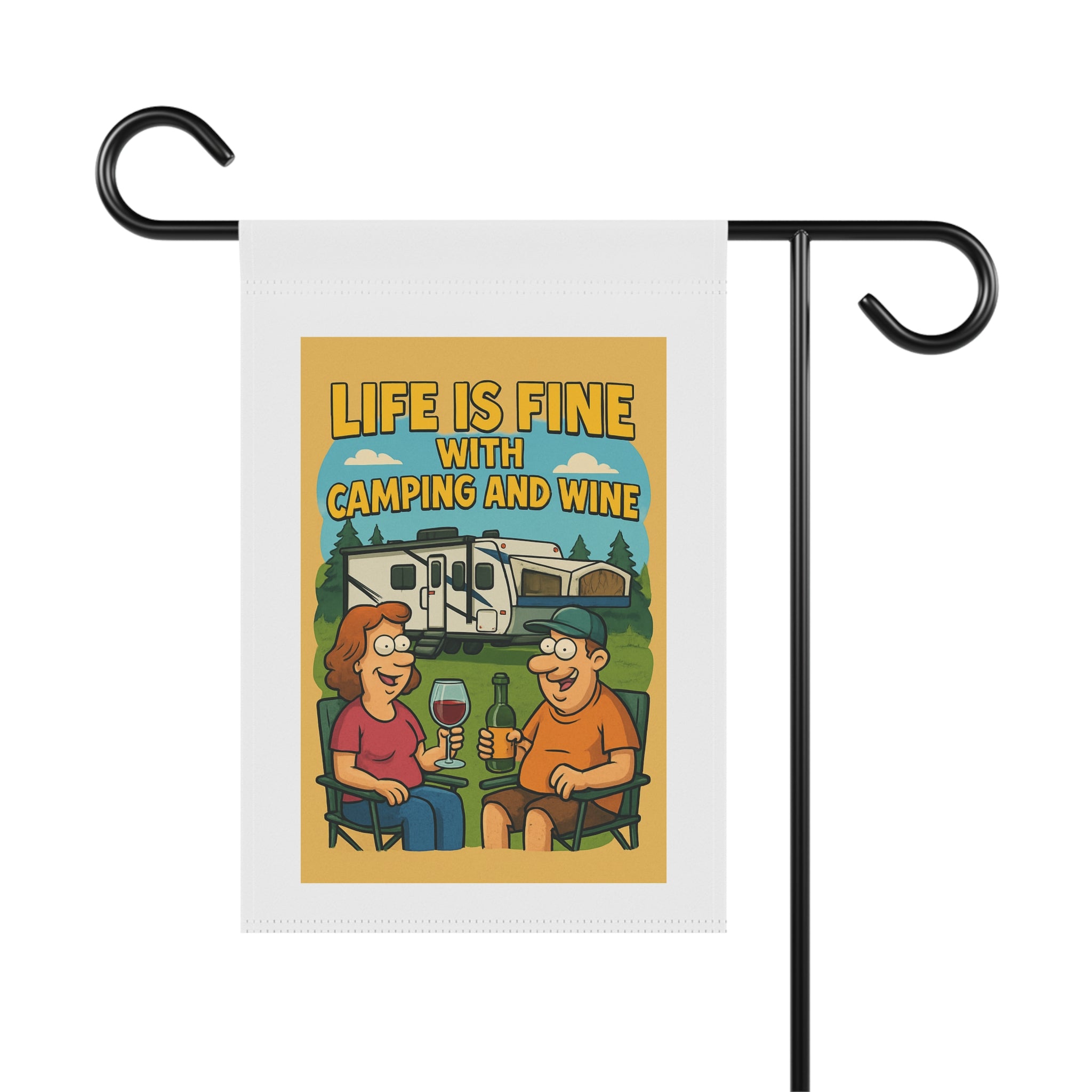 Camping Banner, Garden Decor, Outdoor Vibes, Wine Lovers Gift, Fun Camping Decorations, Unique Home & Garden Banner