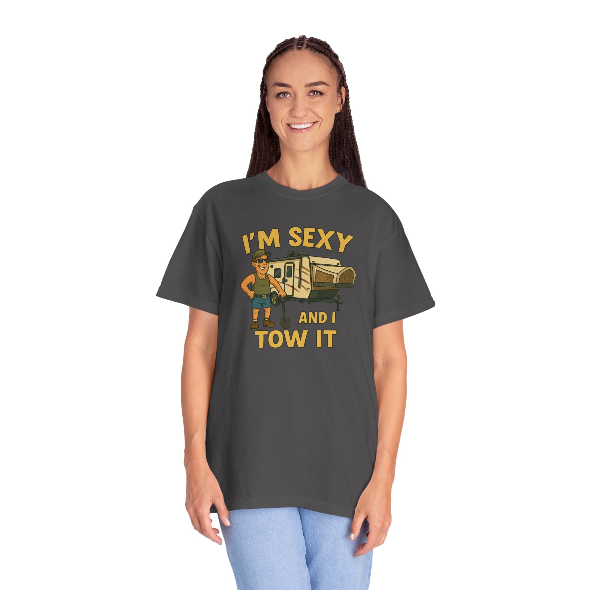 Playful Camping T-Shirt, I'm Sexy and I Tow It Tee, Unisex Outdoor Shirt, Funny Gift for RV Lovers, Travel T-Shirt, Casual Summer Wear