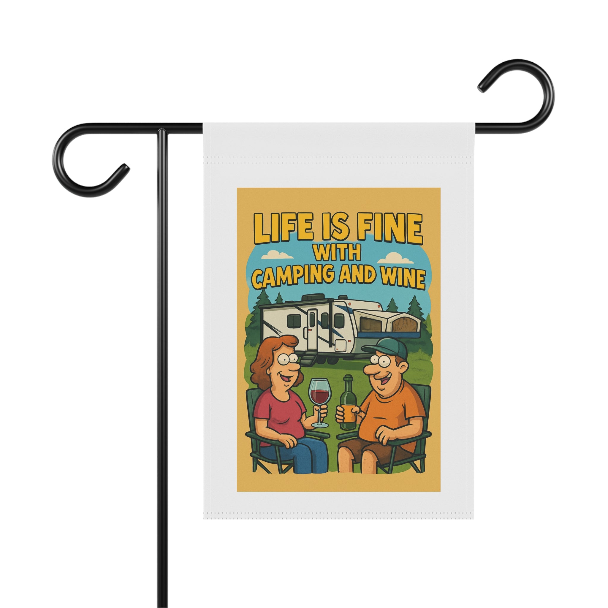 Camping Banner, Garden Decor, Outdoor Vibes, Wine Lovers Gift, Fun Camping Decorations, Unique Home & Garden Banner