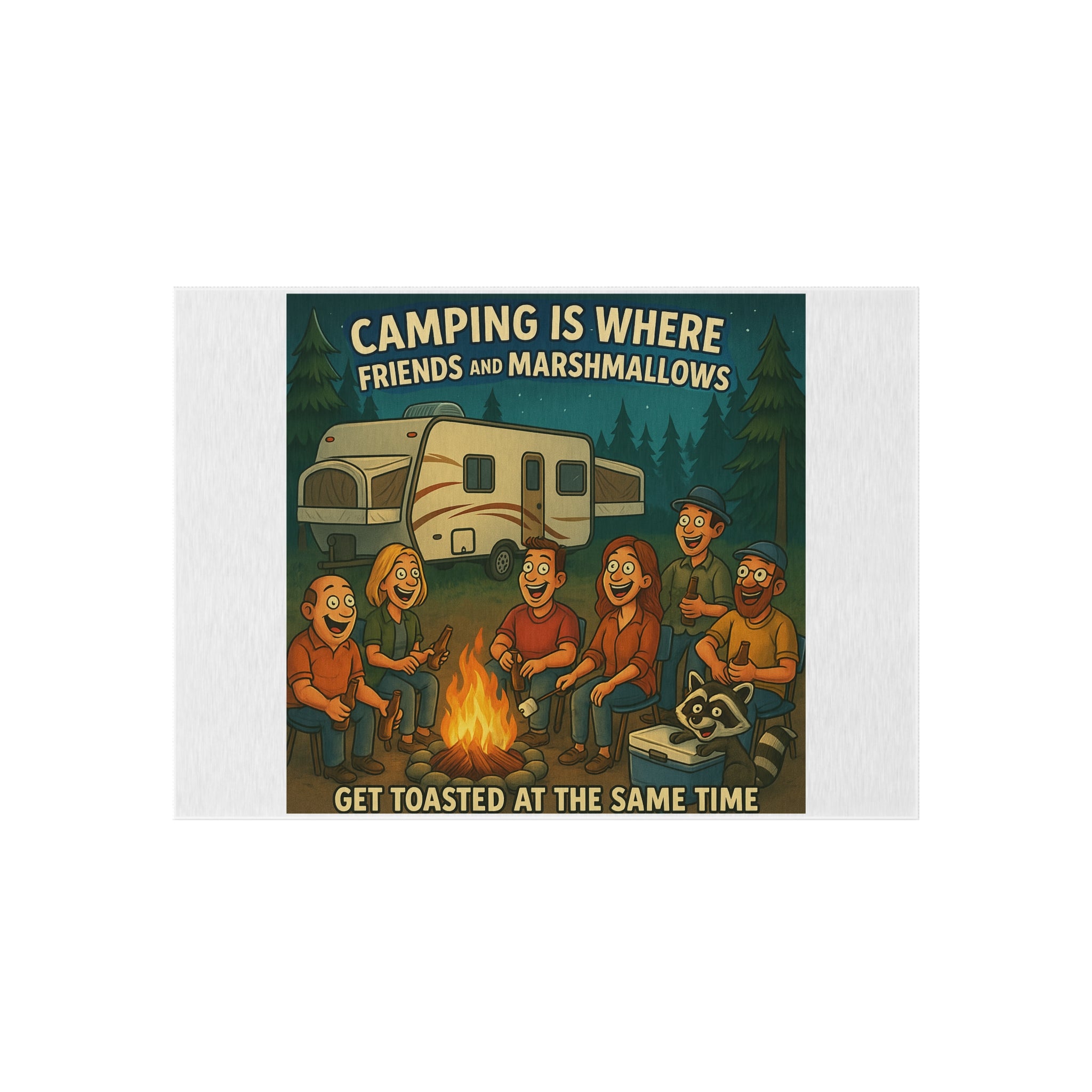 Camping Outdoor Rug, Fun Outdoor Decor, Cozy Patio Mat, Ideal for Camping, BBQs, Ahead of Summer Adventures