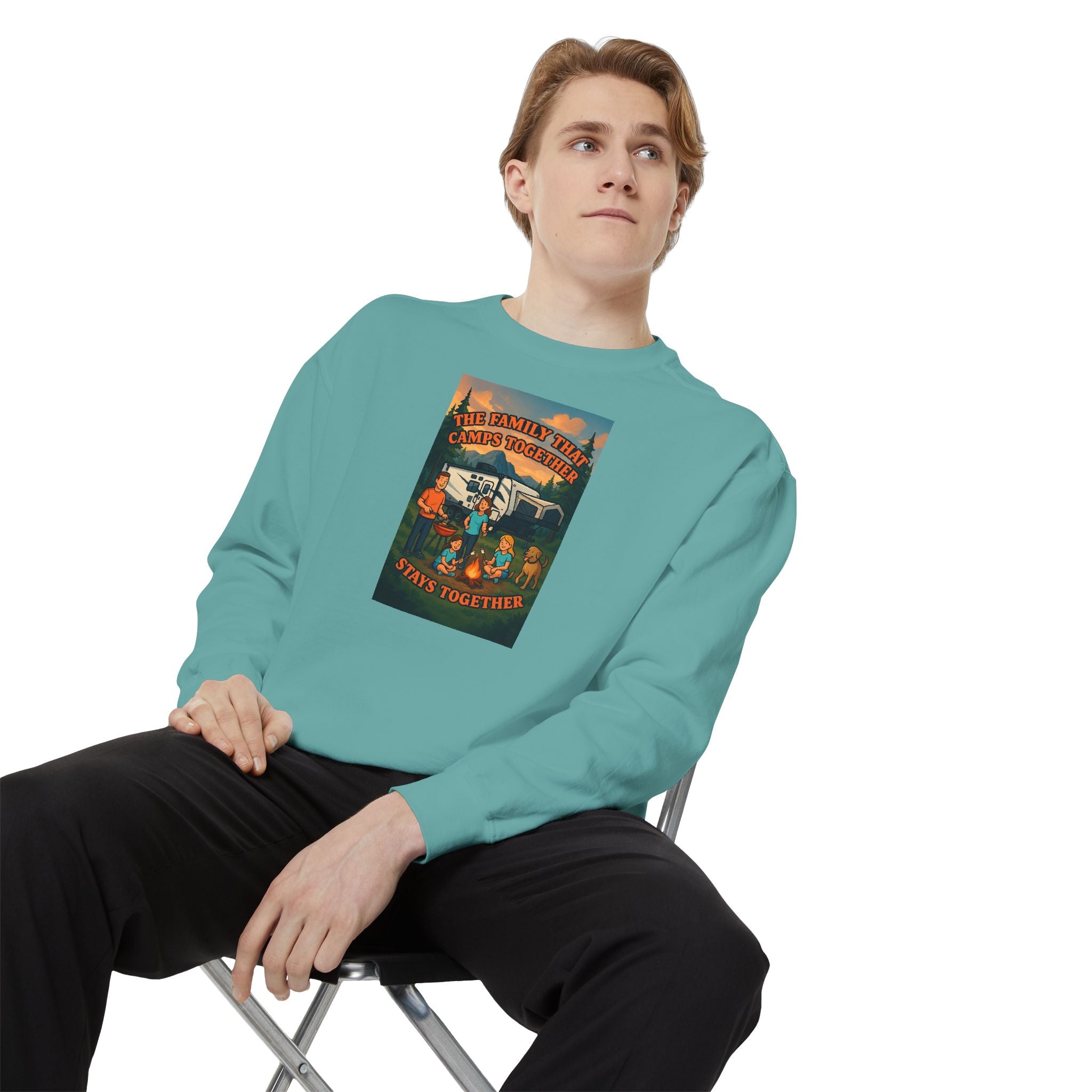 Cozy Unisex Garment-Dyed Sweatshirt with Retro Design, Perfect for Relaxing, Gift for Friends, Casual Wear, Fall Fashion, Warm Layer