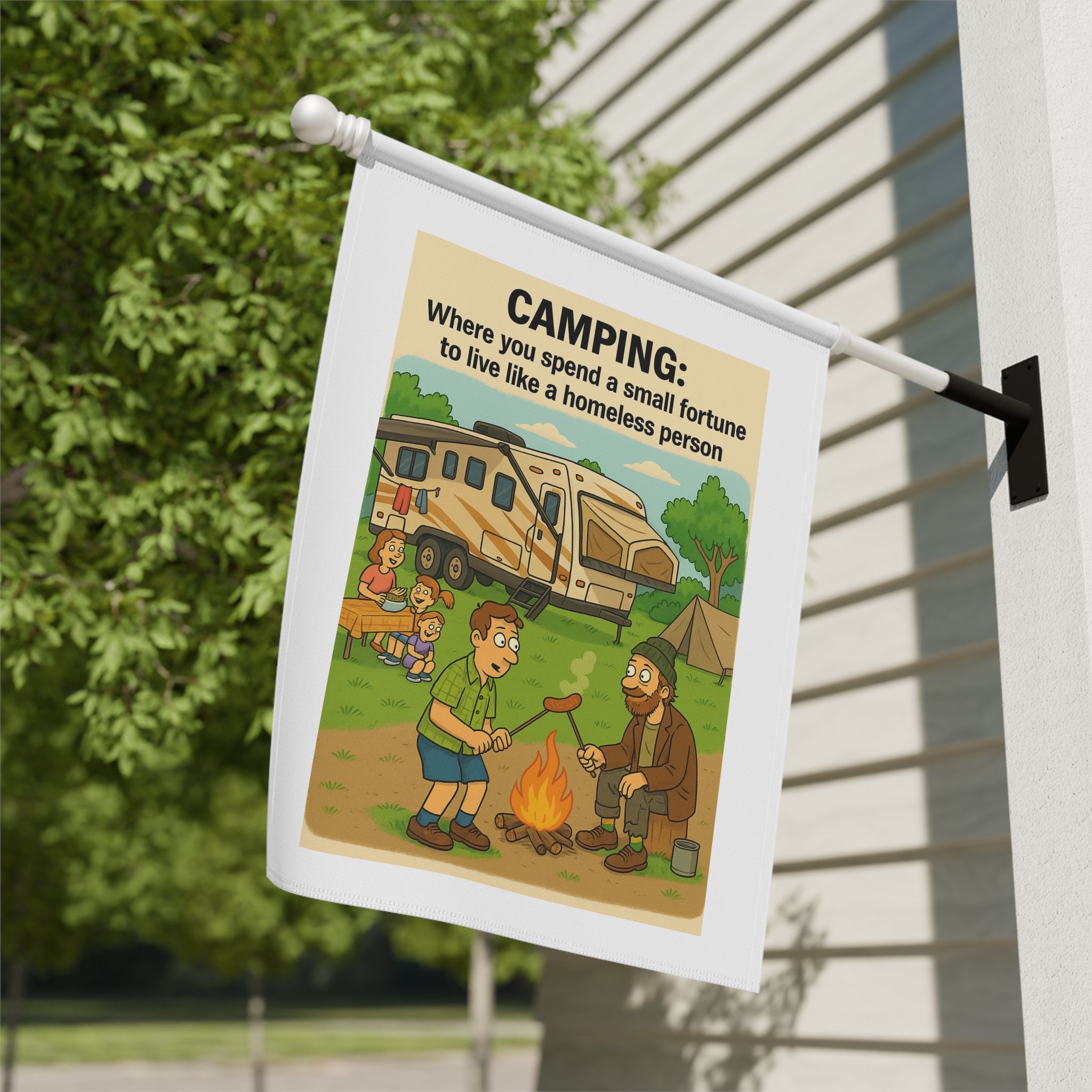 Camping Garden Banner, Outdoor Decor, Funny Garden Flag, Home and Garden Sign, Camping Gift, RV Decoration