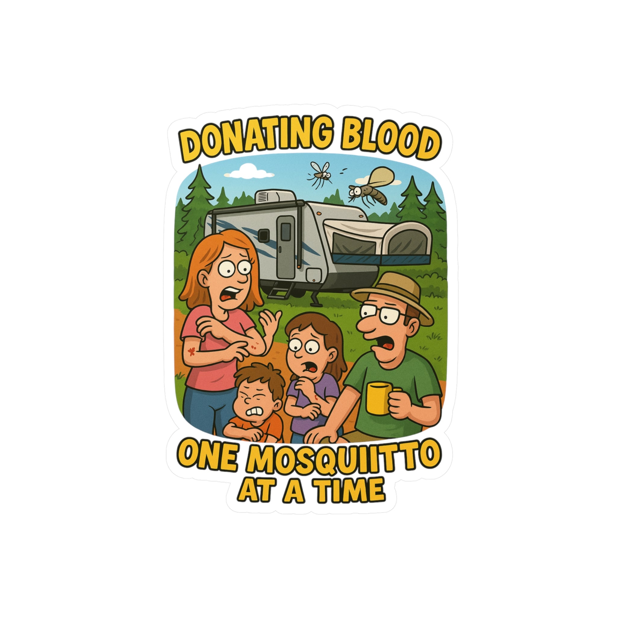 Humorous Vinyl Decals for Outdoor Lovers, Camping Stickers, Fun Stickers, Cartoons, Outdoor Humor, Gift for Campers