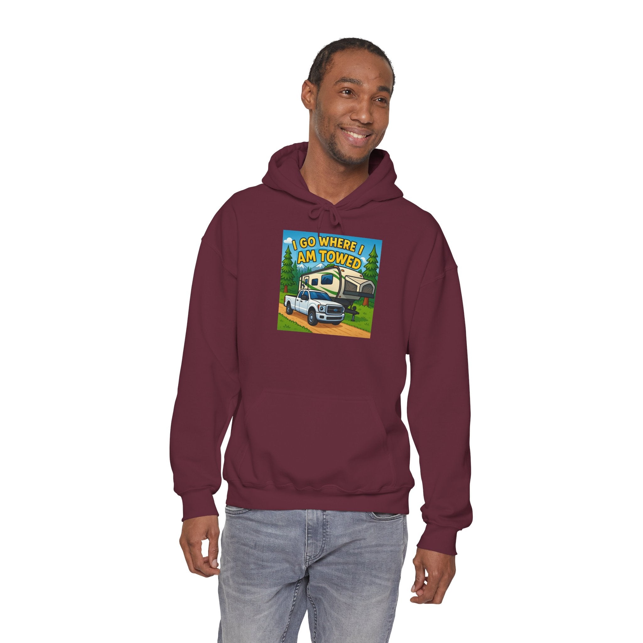 Adventure-Themed Hooded Sweatshirt - Perfect for Travel Enthusiasts, Camper Gifts, Cozy Outings, Outdoor Activities, Road Trip Essentials