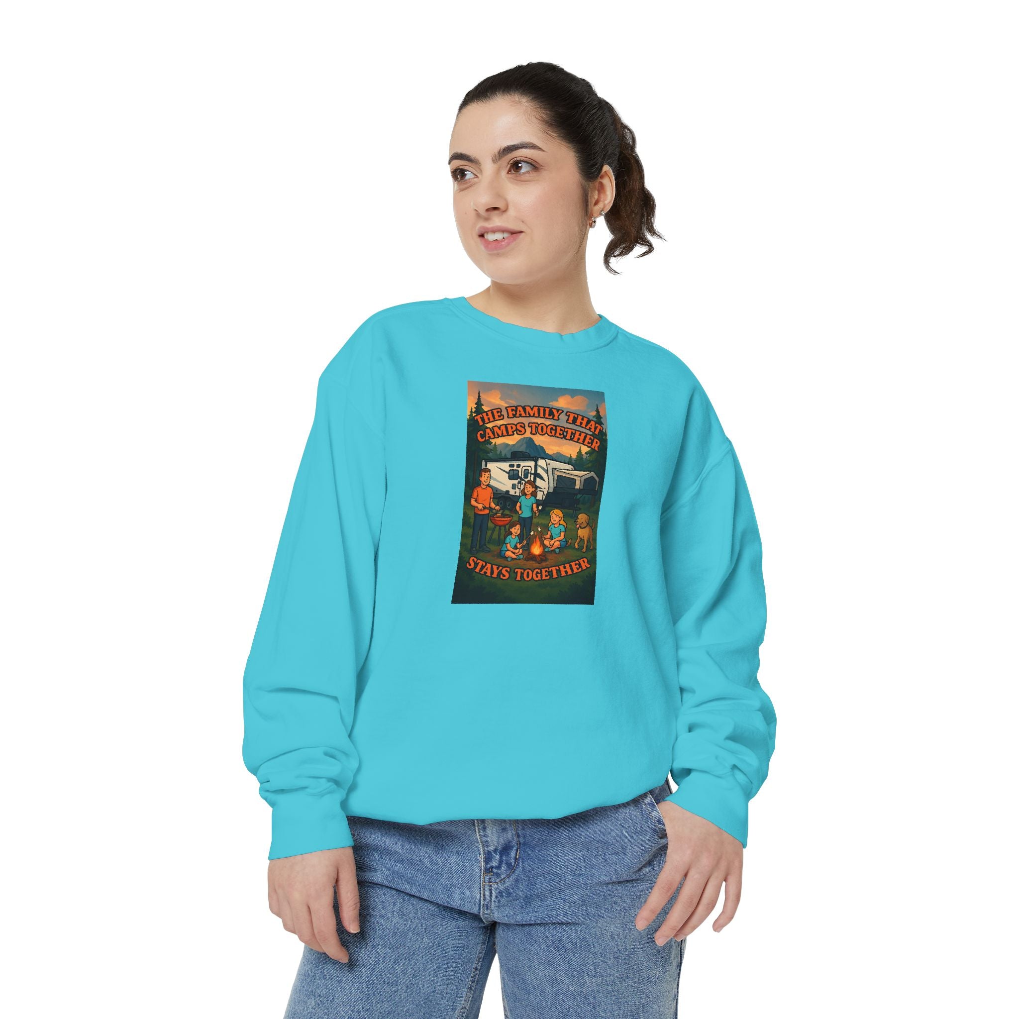 Cozy Unisex Garment-Dyed Sweatshirt with Retro Design, Perfect for Relaxing, Gift for Friends, Casual Wear, Fall Fashion, Warm Layer