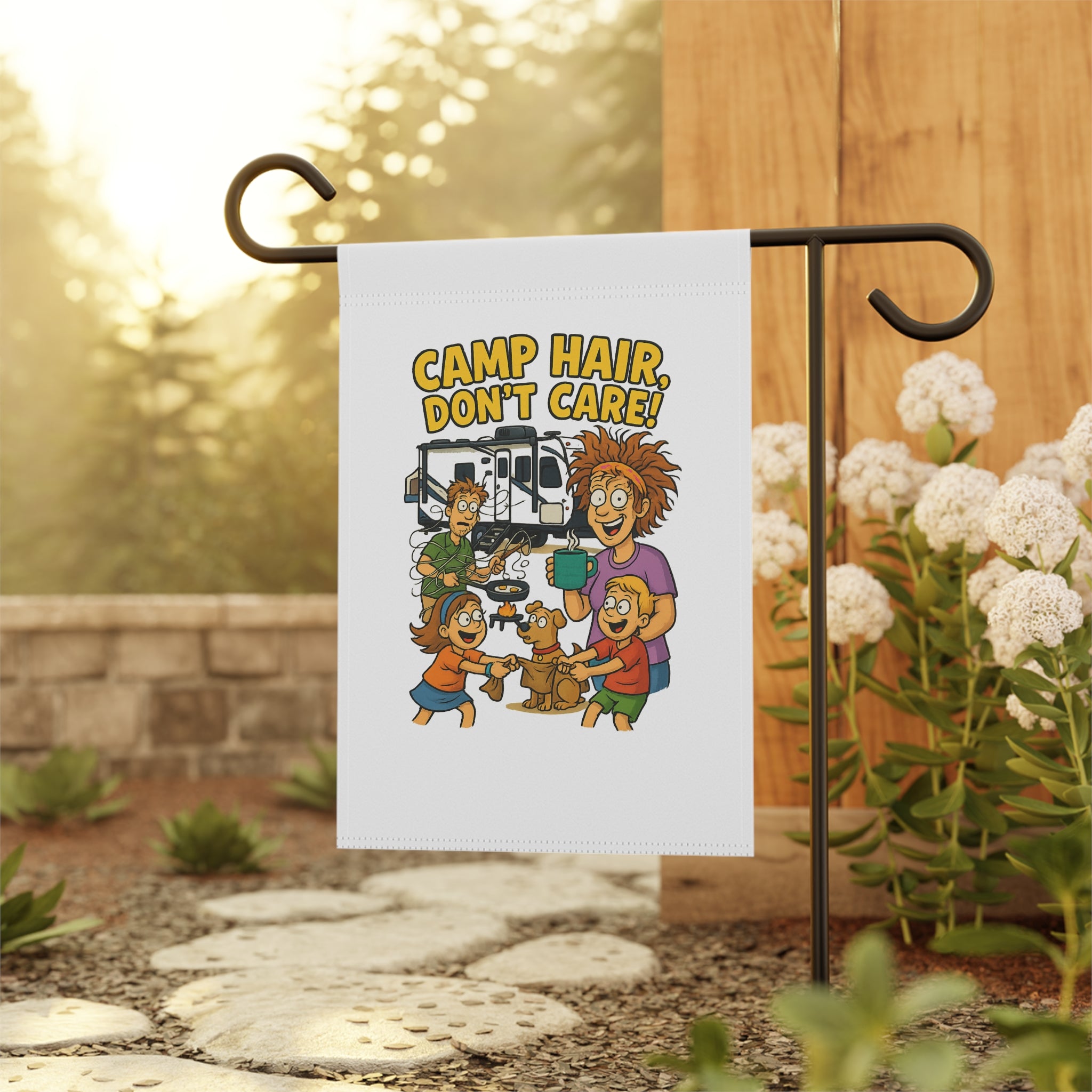 Fun Camp Banner, Gardening Decor, Outdoor Celebration Flag, Family Camping Decoration, Summer Garden Sign