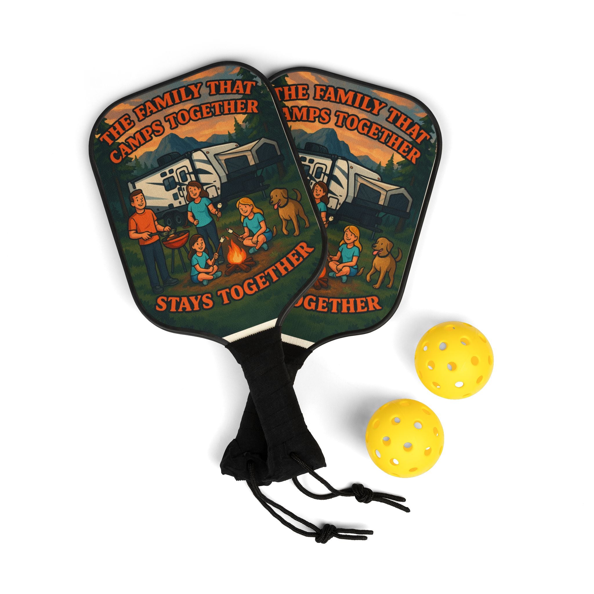 Pickleball Paddle Set – Family Fun Togetherness, Outdoor Sports, Gifts for Campers, Recreational Activities, Summer Picnic Gear