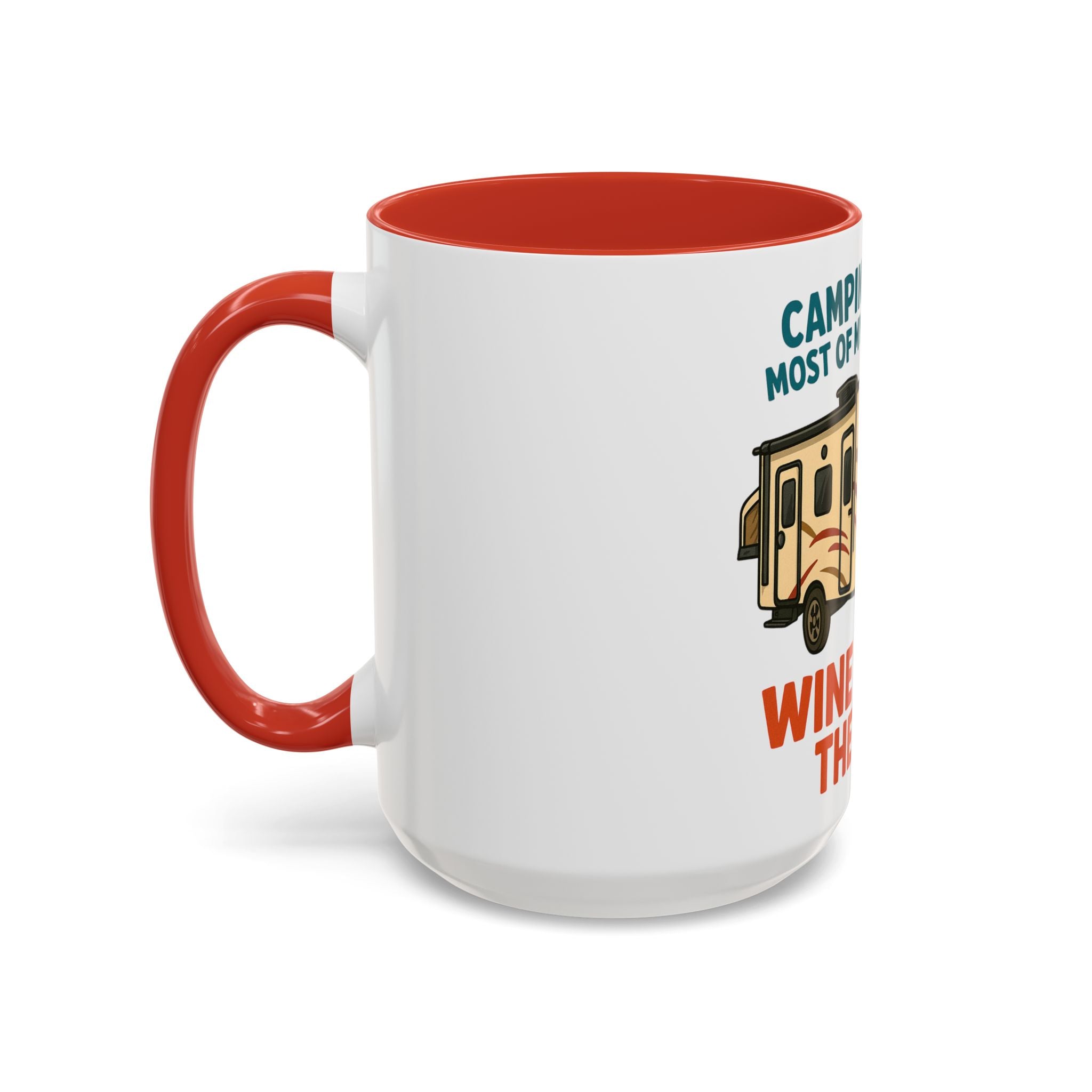 Camping Coffee Mug - Wine Solves the Rest - Fun Camper Mug for Nature Lovers, Gift for Adventurers, Travel Mug, Coffee Lover's Gift