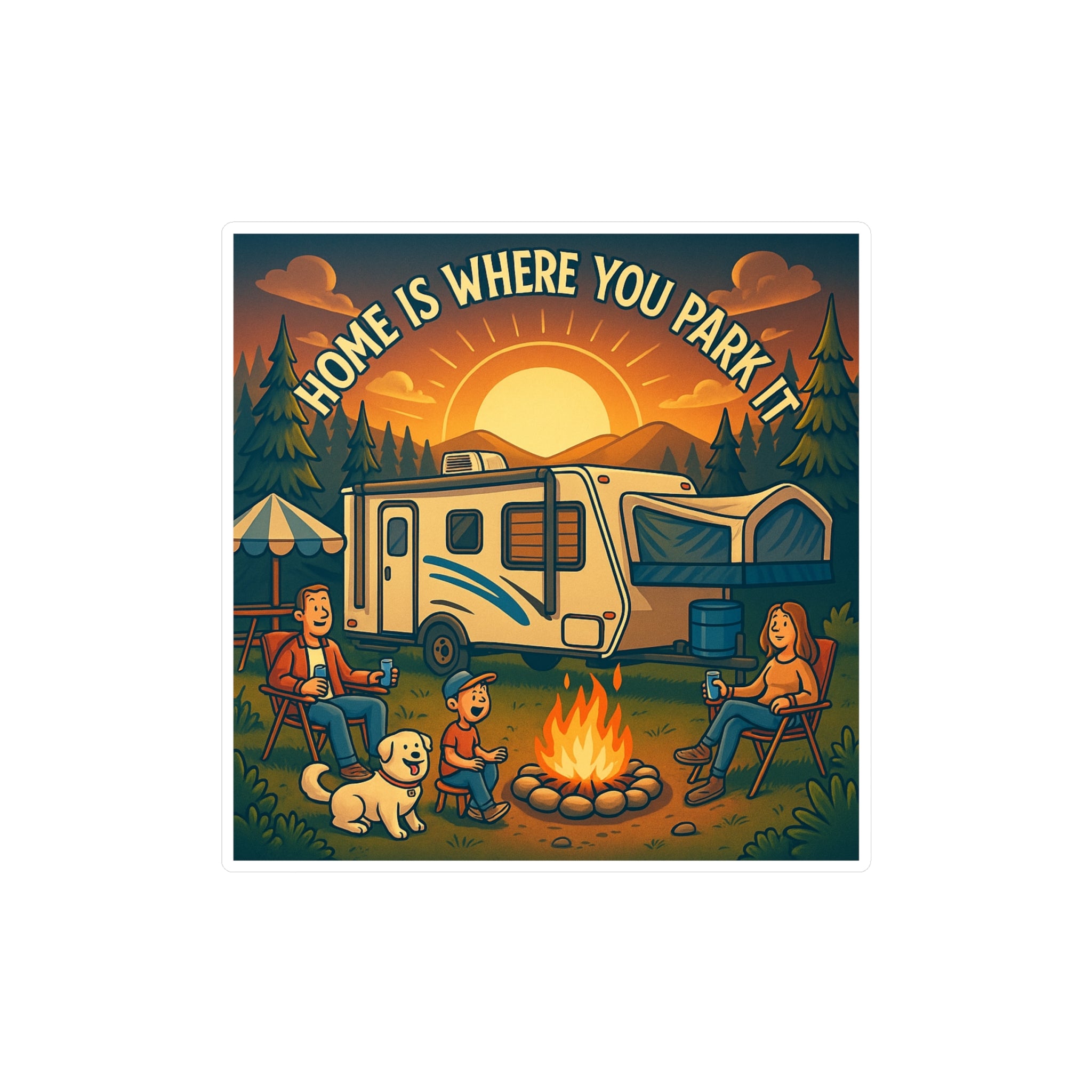 Home Is Where You Park It Vinyl Decals for RV Lovers, Outdoor Decor, Camping Stickers, Home Decor, Travel Memes