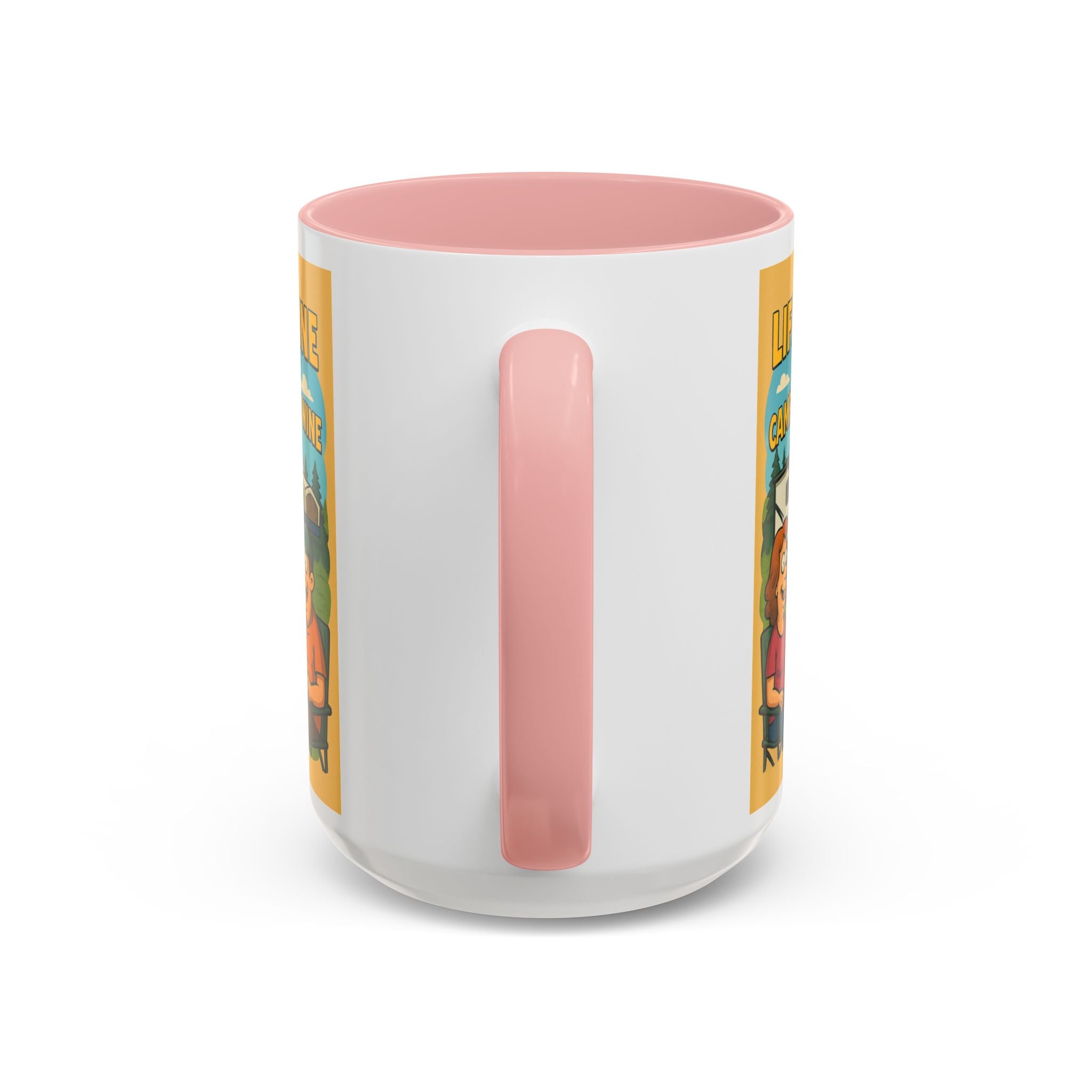 Life is fine with camping and wine Hybrid Camper Coffee Mug (11, 15oz)