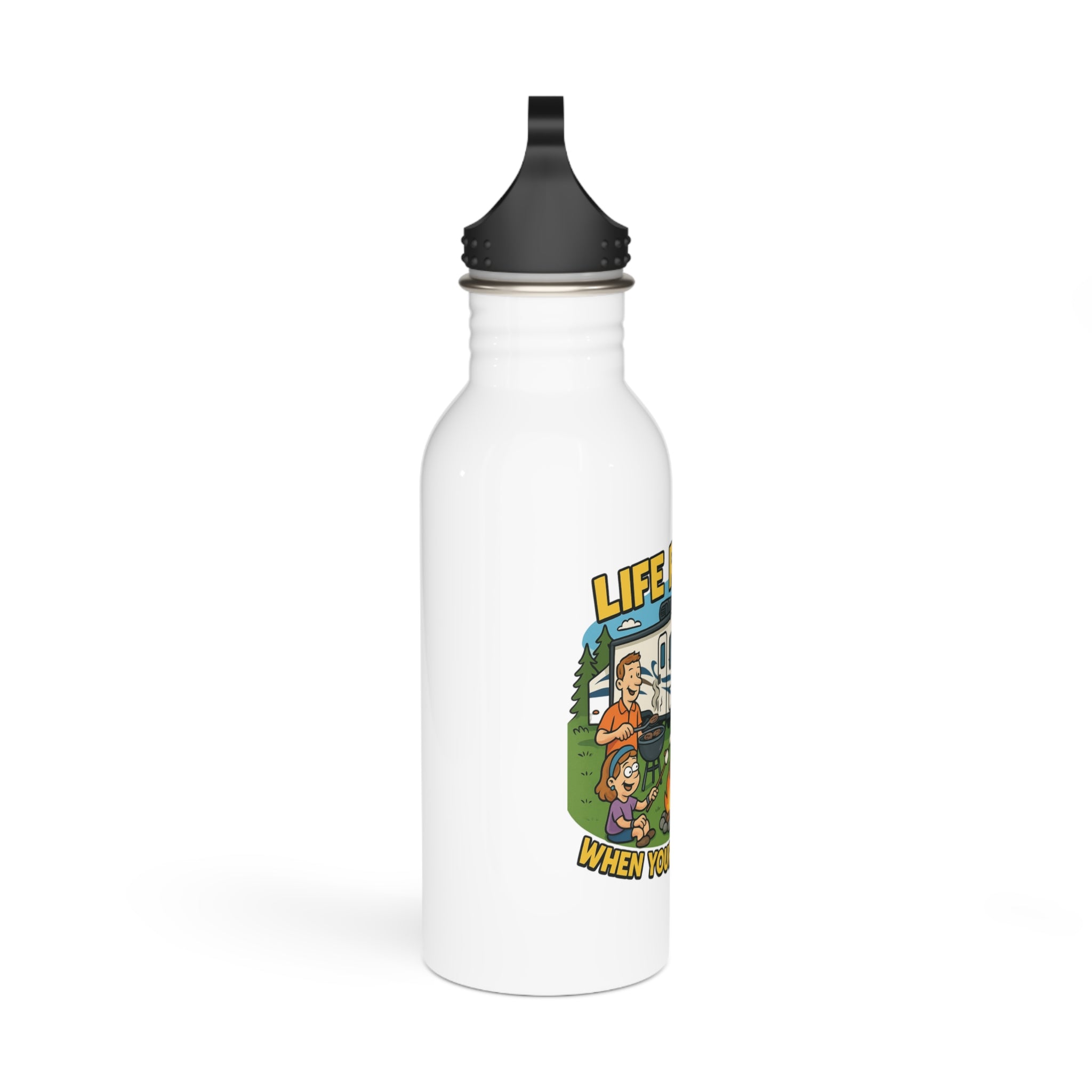Adventure Spirit Stainless Steel Water Bottle | RV Life, Camping Gear, Traveler Gift, Outdoor Fun, Hydration Companion