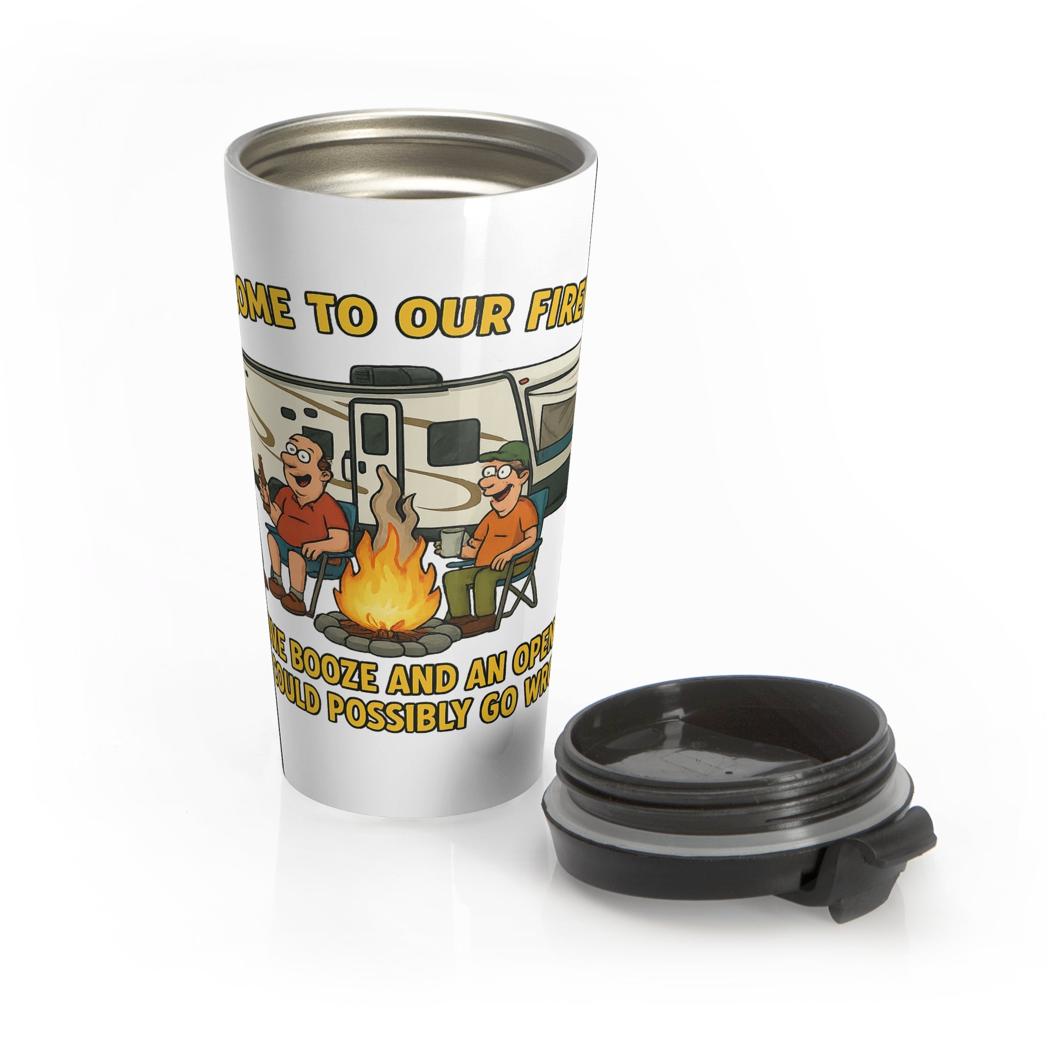 Camping Travel Mug, Funny Outdoor Coffee Cup, Gift for RV Lovers, Summer Adventure Mug, Outdoor Enthusiast Travel Mug