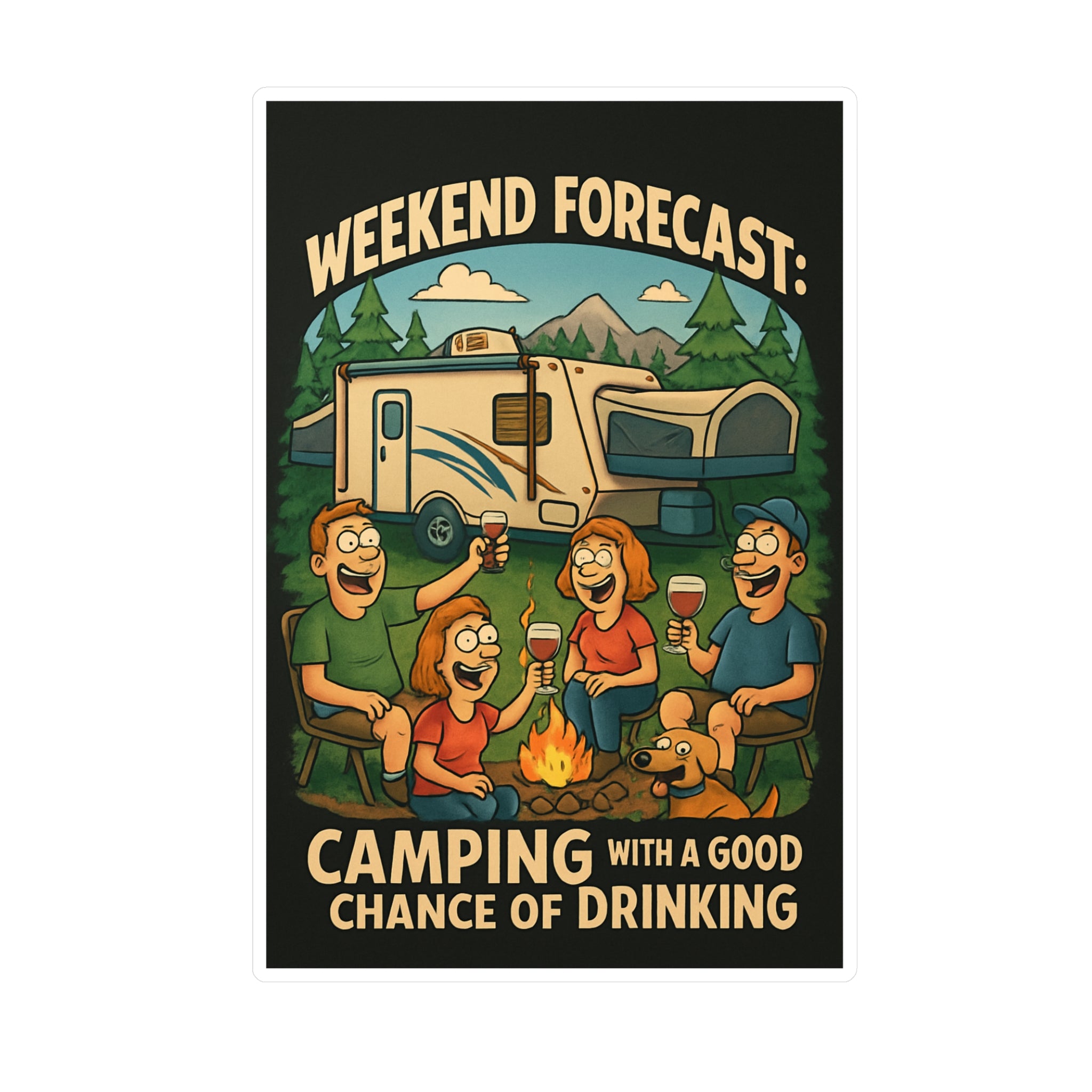 Camping Kiss-Cut Vinyl Decals | Fun Outdoor Stickers, RV Decor, Weekend Adventures, Camping Gifts, Funny Vinyl Art