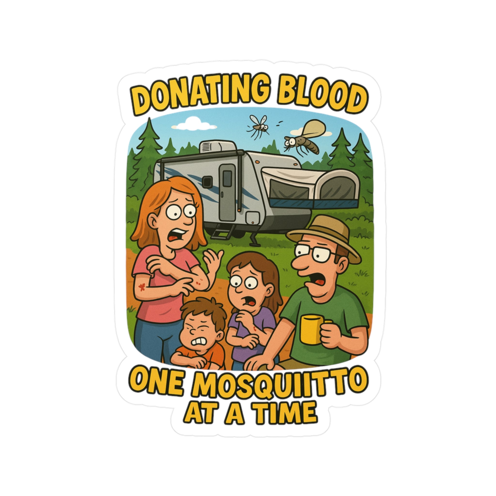 Humorous Vinyl Decals for Outdoor Lovers, Camping Stickers, Fun Stickers, Cartoons, Outdoor Humor, Gift for Campers