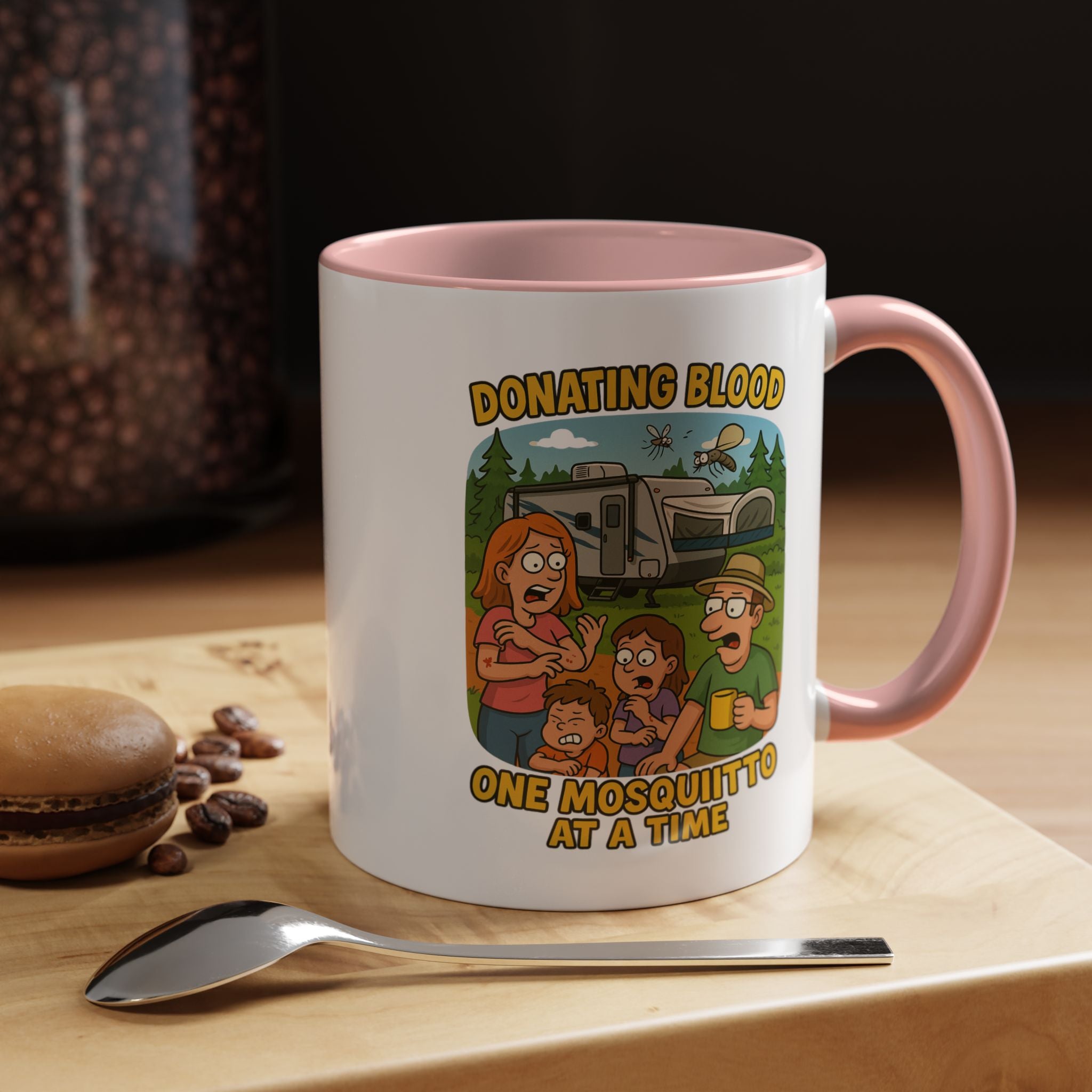 Donating Blood Coffee Mug with Fun Cartoon Design, Unique Gift for Nurses, Healthcare Workers, Humorous Office Mug, Blood Donation Awareness