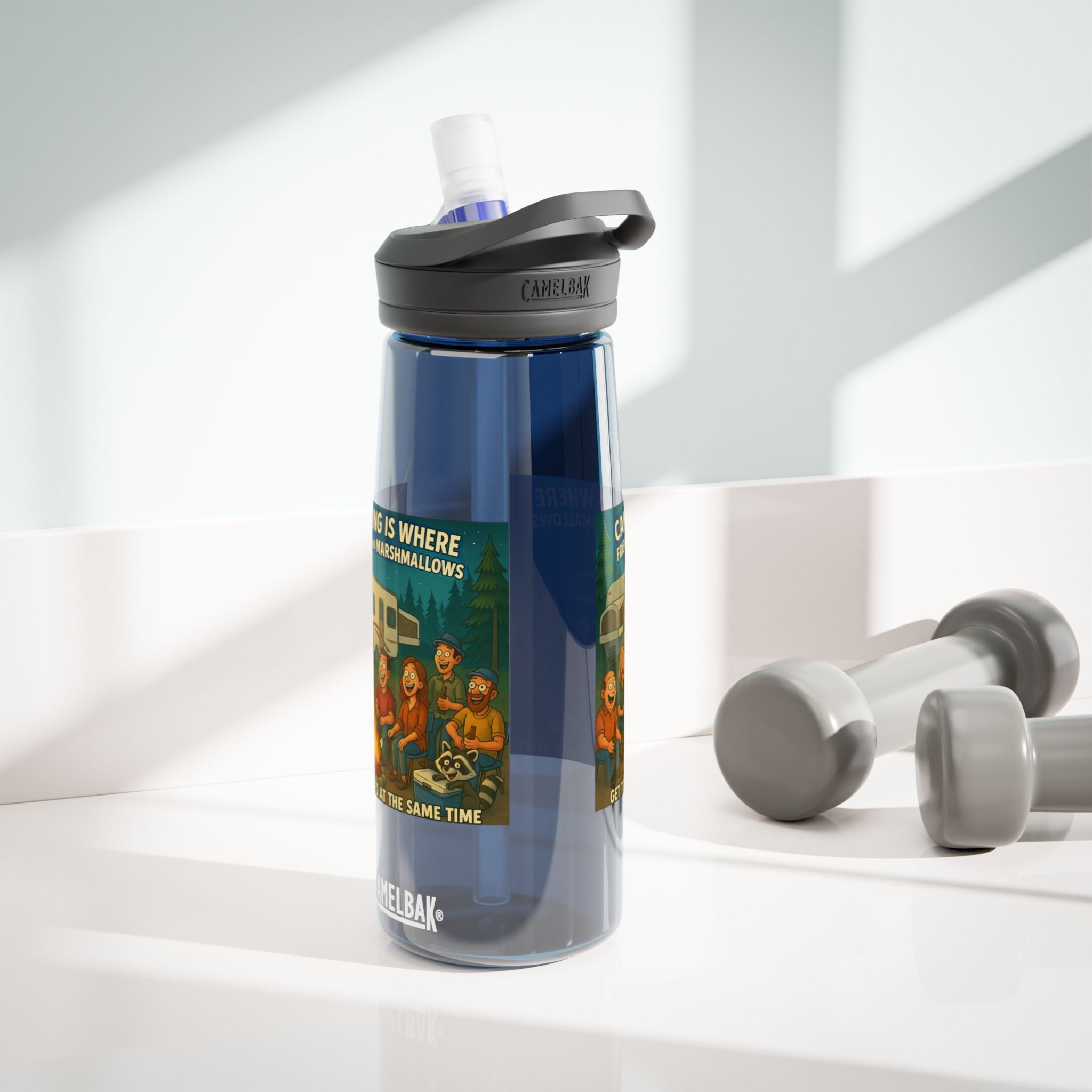 Camping Themed Water Bottle - Perfect for Outdoor Adventures, Hydration on the Go, Great for Gifts, Eco-Friendly Sipper