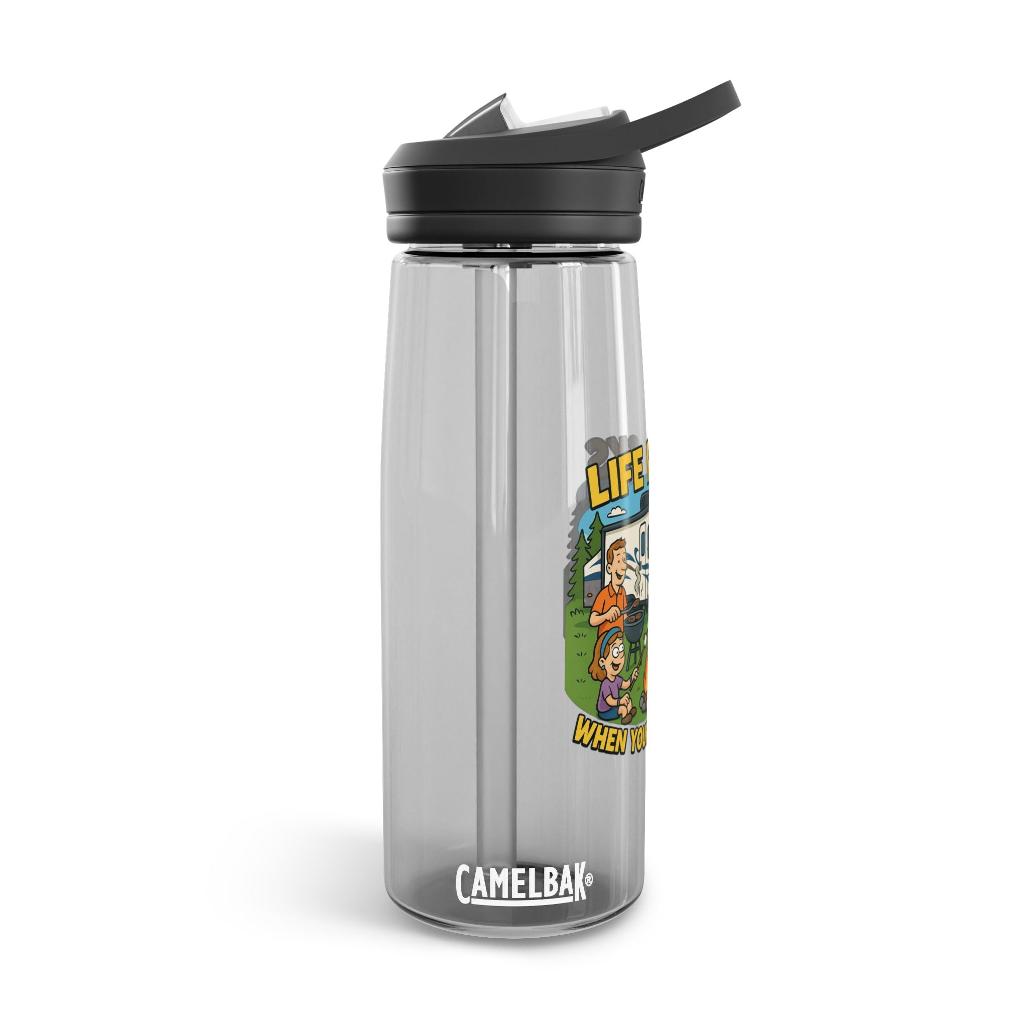 Camping Water Bottle with Life Rocks Design, Adventure Hydration, RV Lover Gift, Outdoorsy Water Bottle, Eco-Friendly Travel Gear