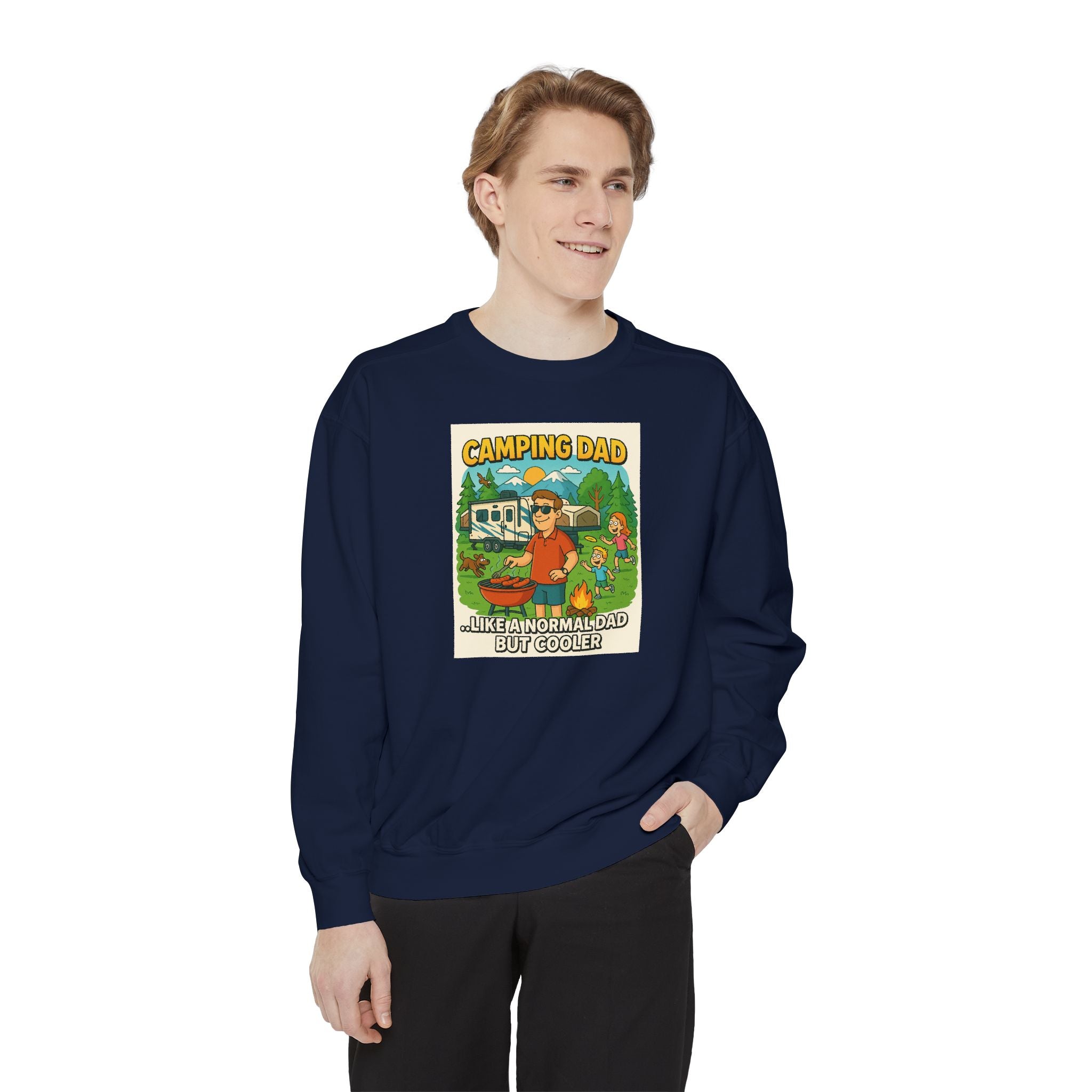 Camping Dad Unisex Garment-Dyed Sweatshirt