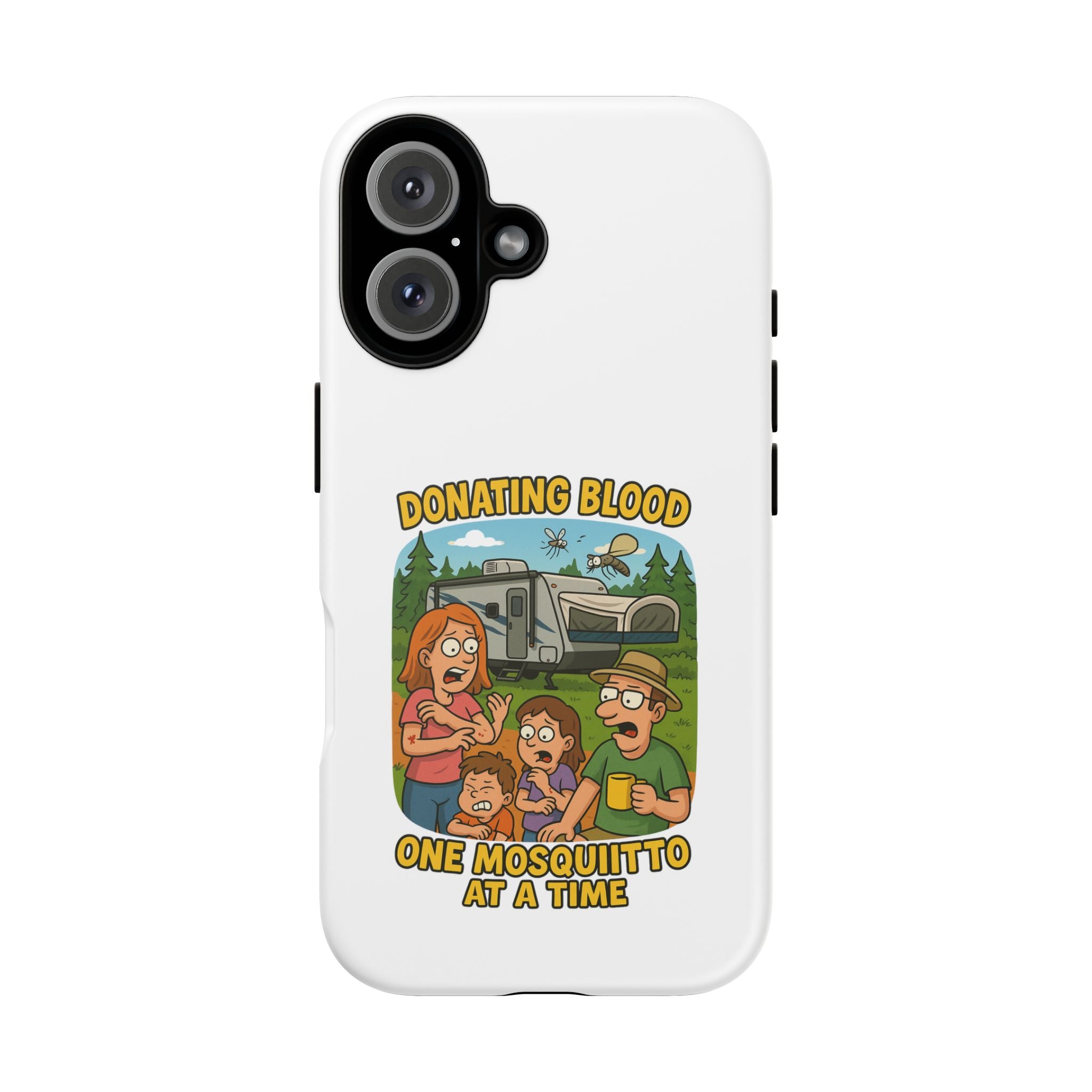 Humorous Phone Case - Donating Blood Mosquito Design, Funny Gift for Nurses, Outdoor Lovers, Eco-Friendly Gift, Summer Fun